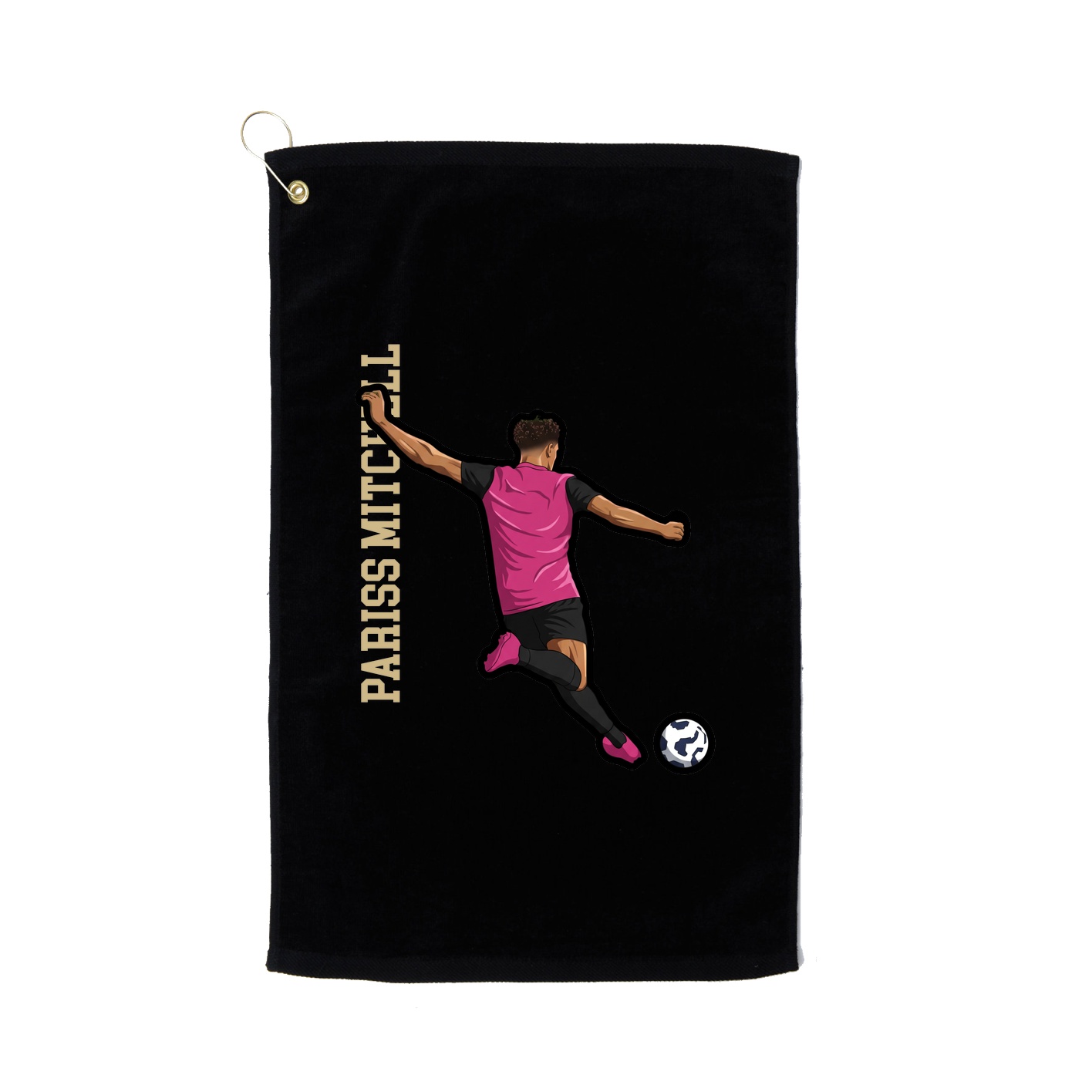 Golf Towel — Name Vertical in Black