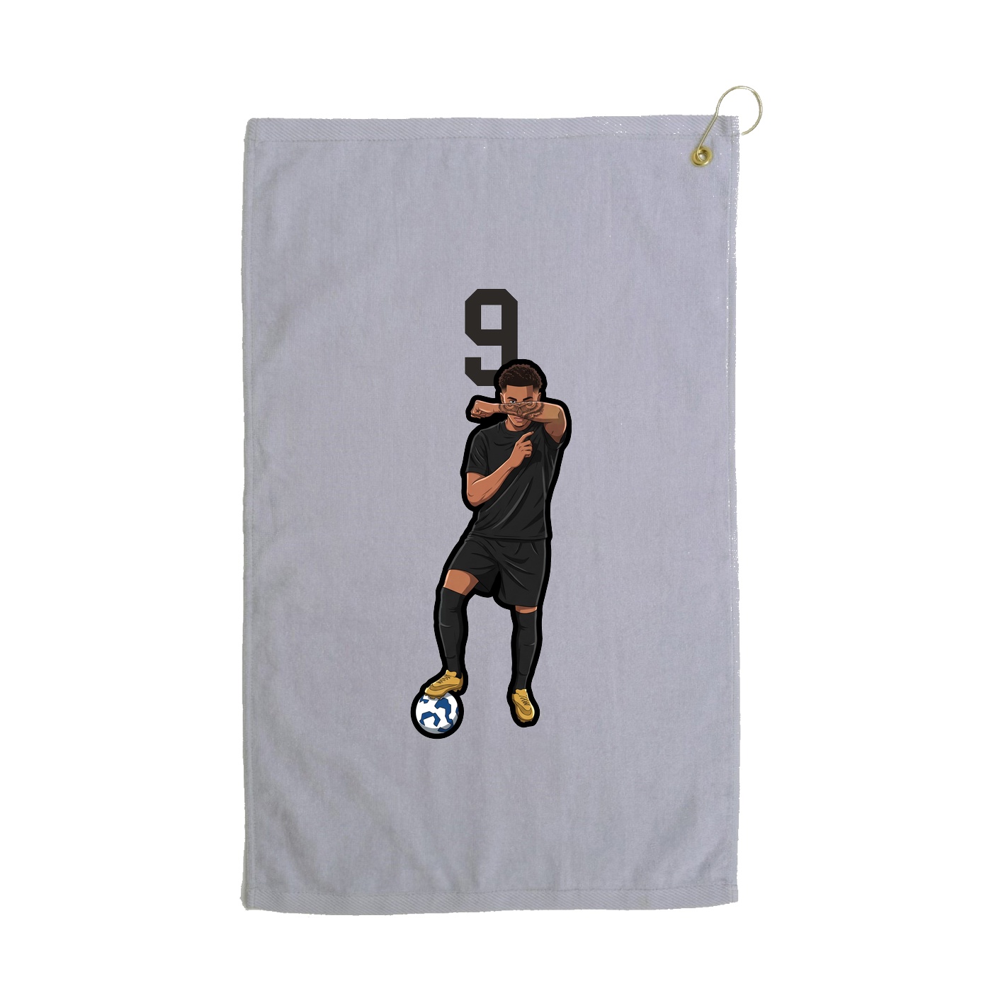 Golf Towel — Number Top in Grey