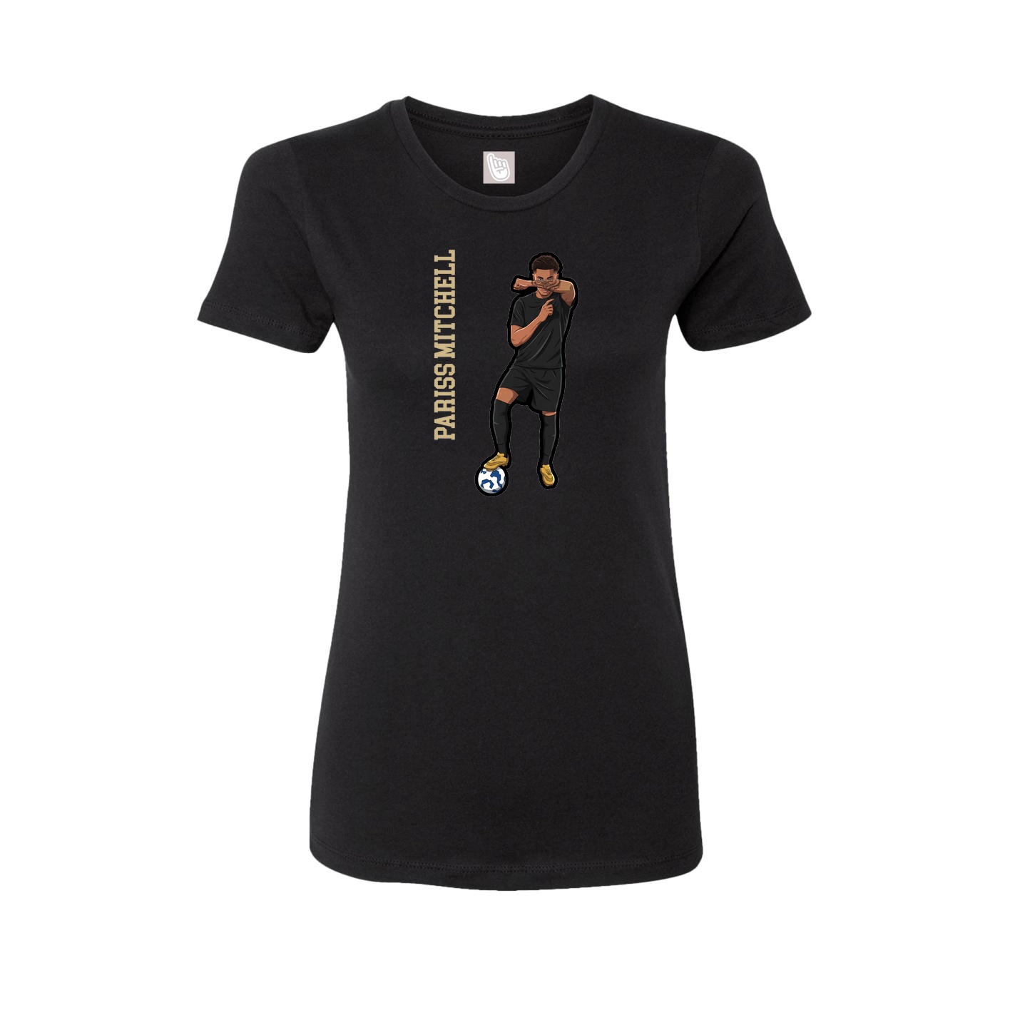 Fitted Women's Tee — Name Vertical in Black