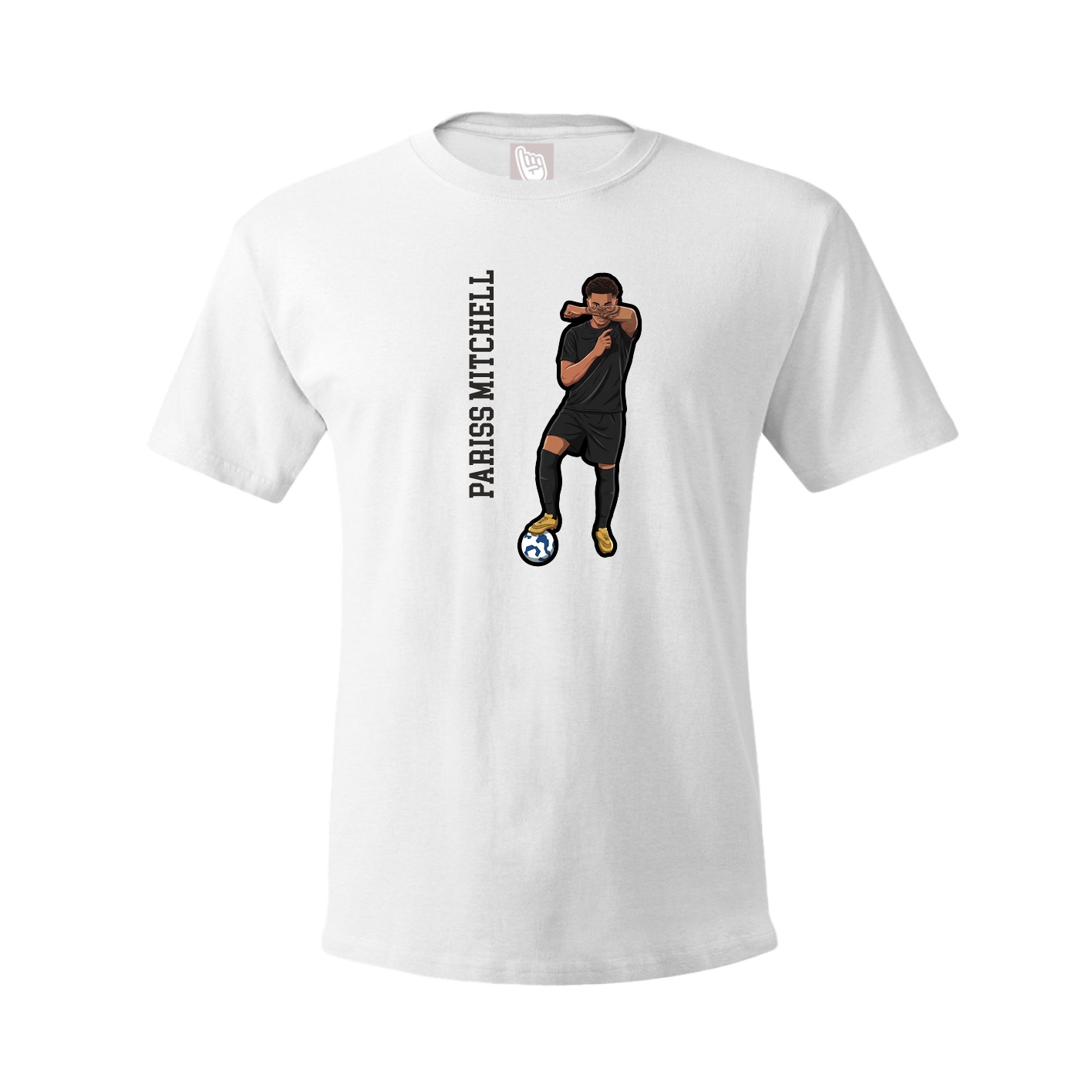 Youth Tee — Name Vertical in White
