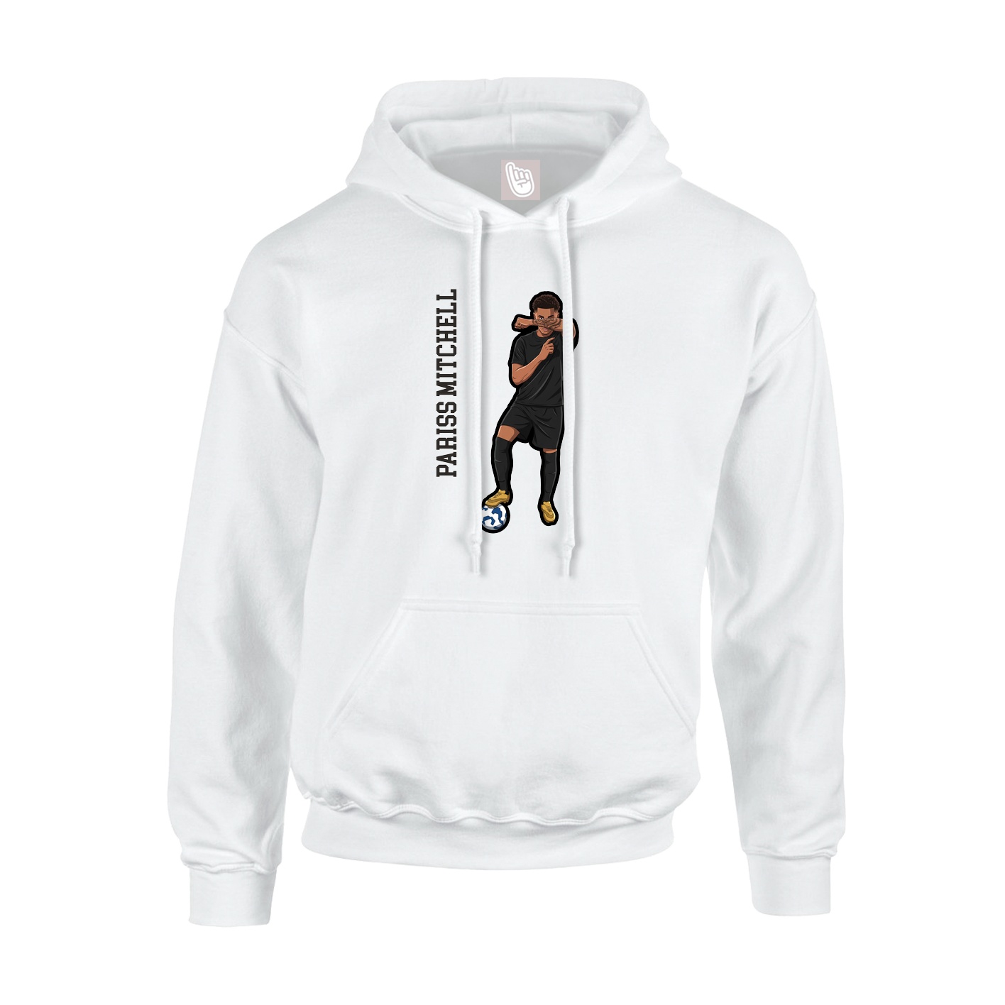 Youth Hoodie — Name Vertical in White