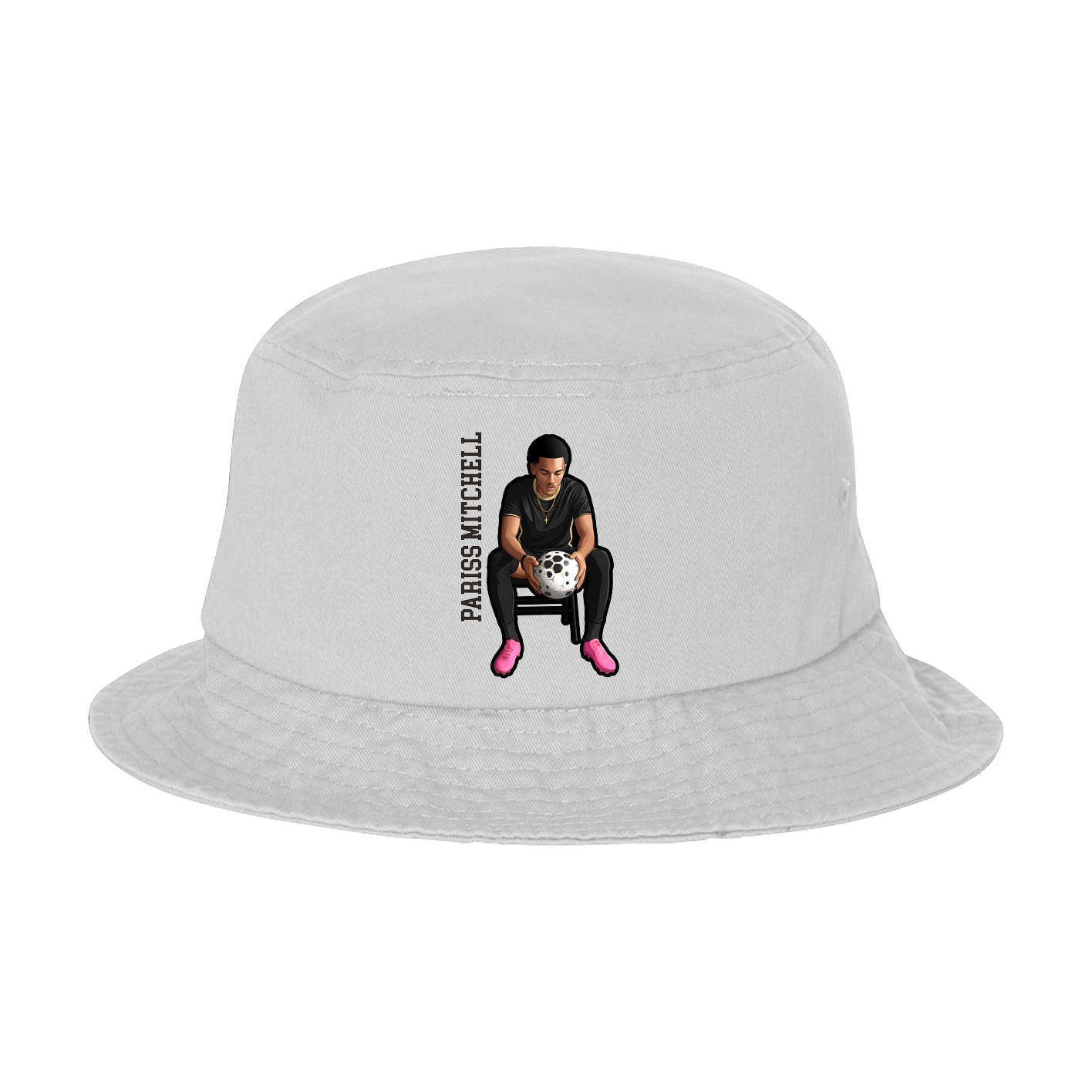 Bucket Cap — Name Vertical in White
