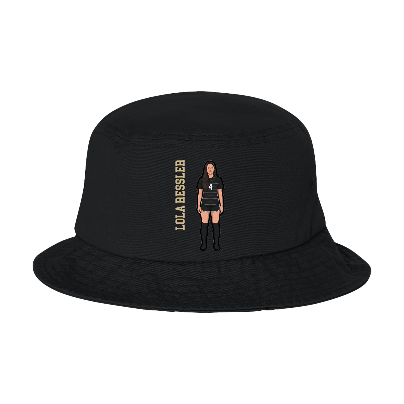 Bucket Cap — Name Vertical in Black