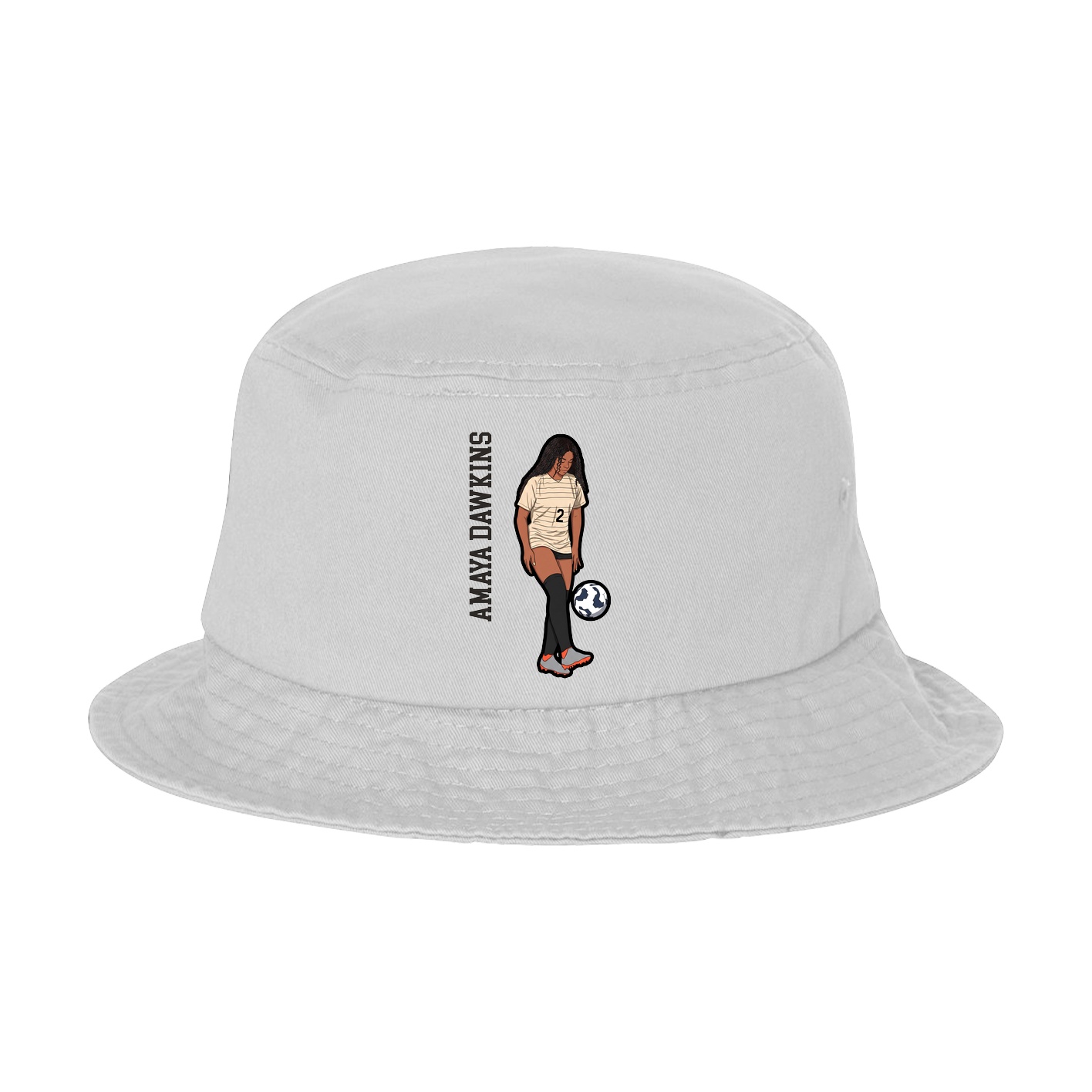 Bucket Cap — Name Vertical in White