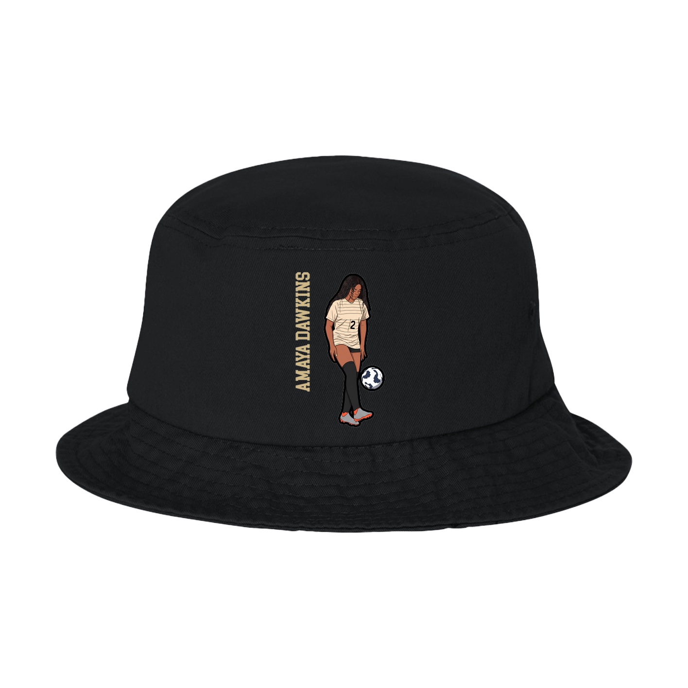 Bucket Cap — Name Vertical in Black