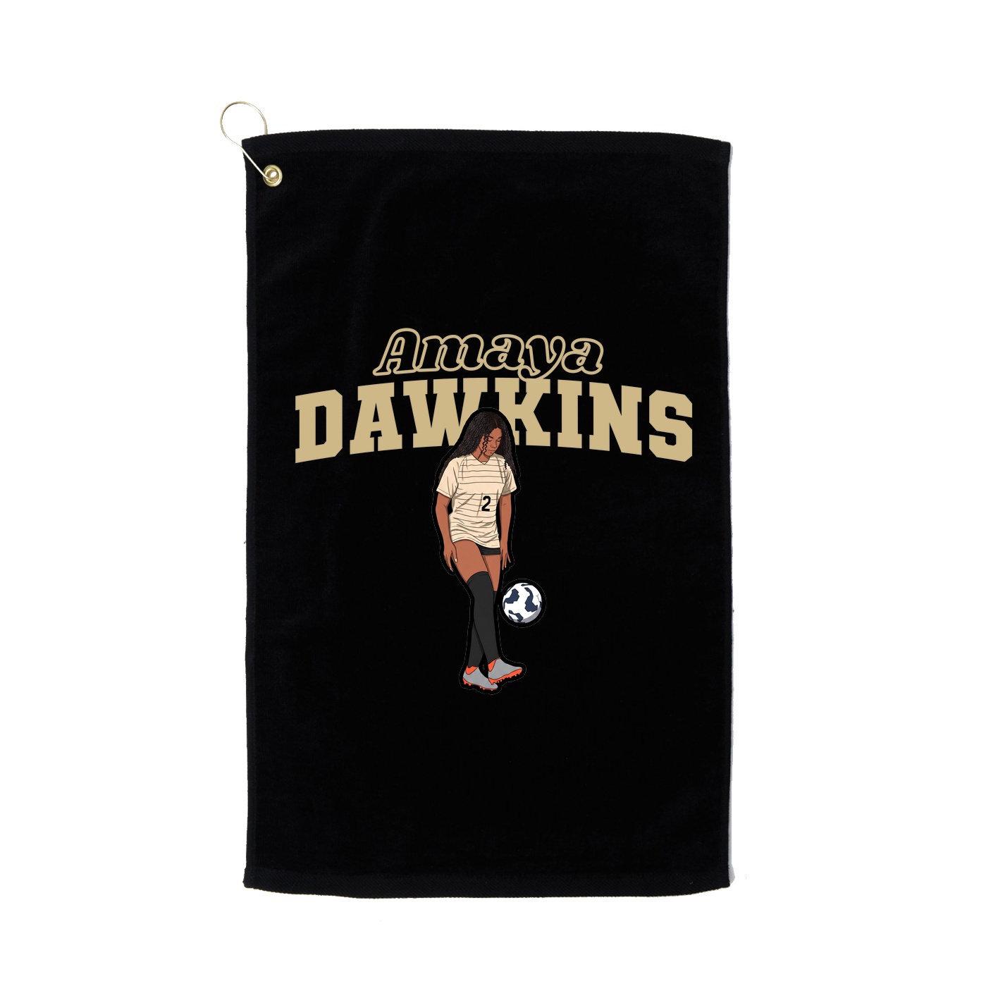 Golf Towel — Name Arch in Black