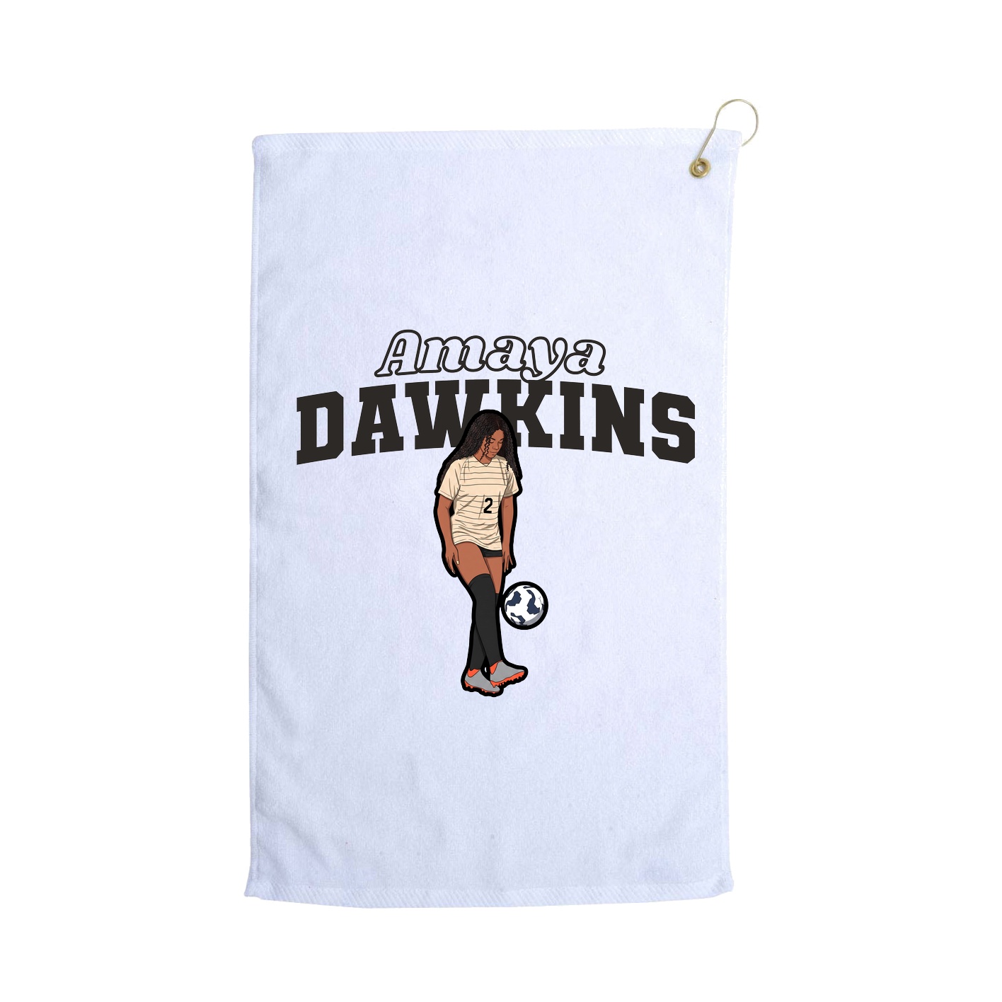 Golf Towel — Name Arch in White