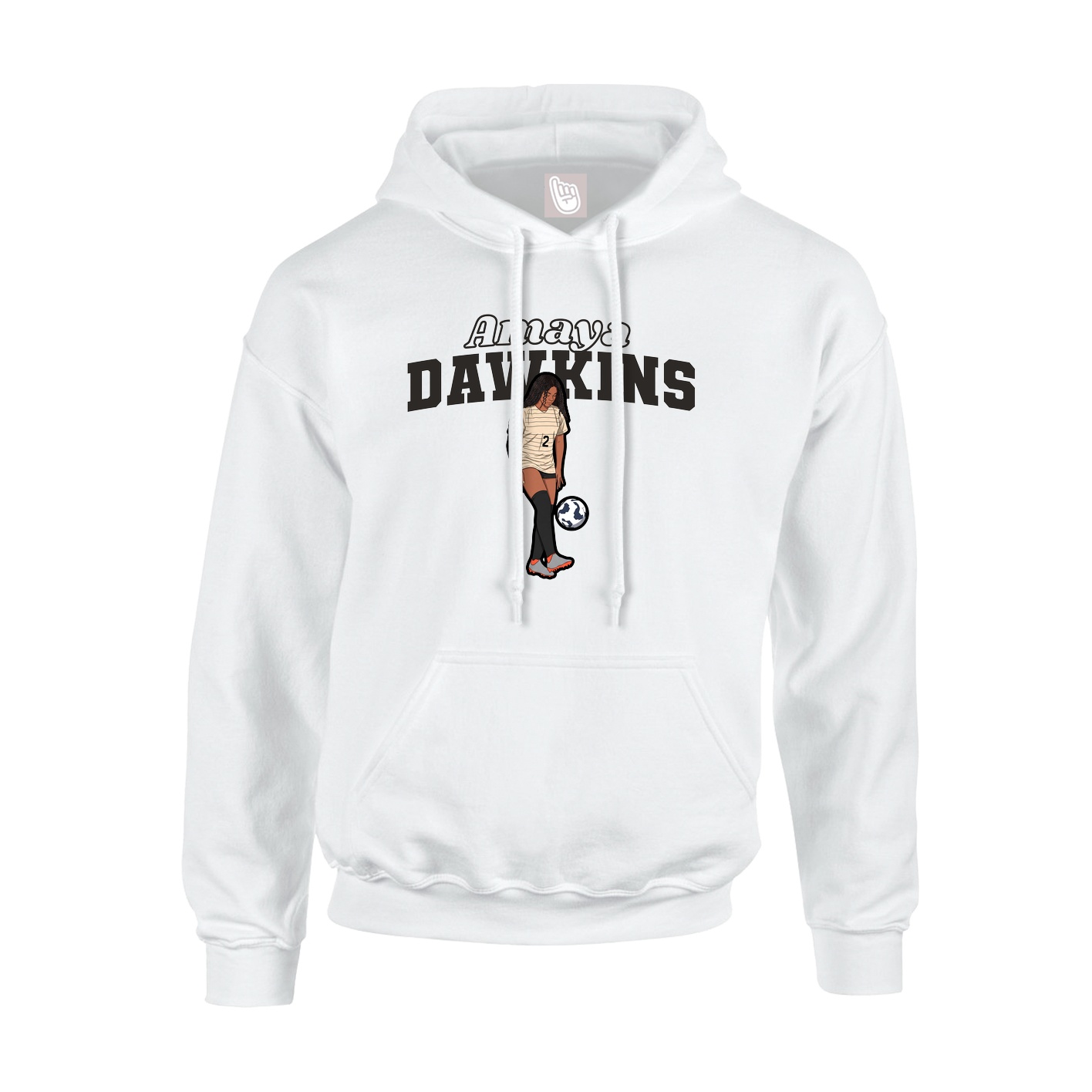 Hoodie — Name Arch in White