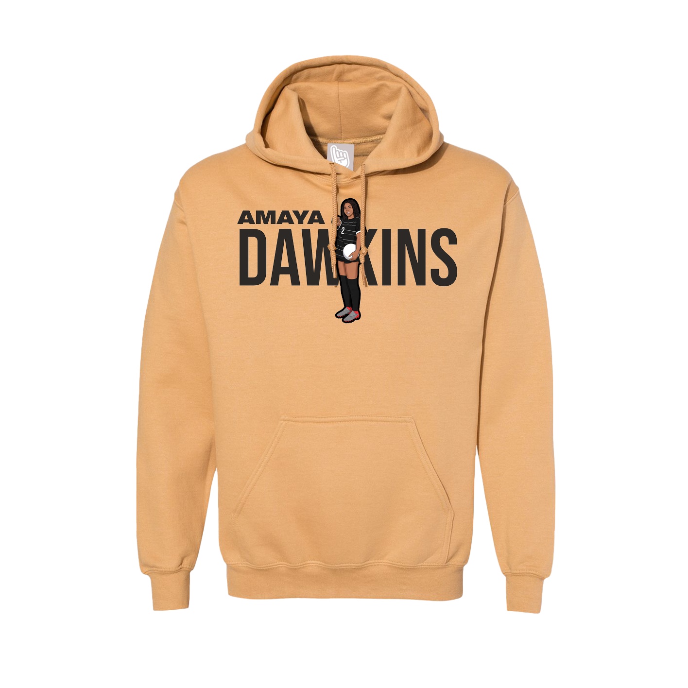 Hoodie — Player Name in Vegas Gold