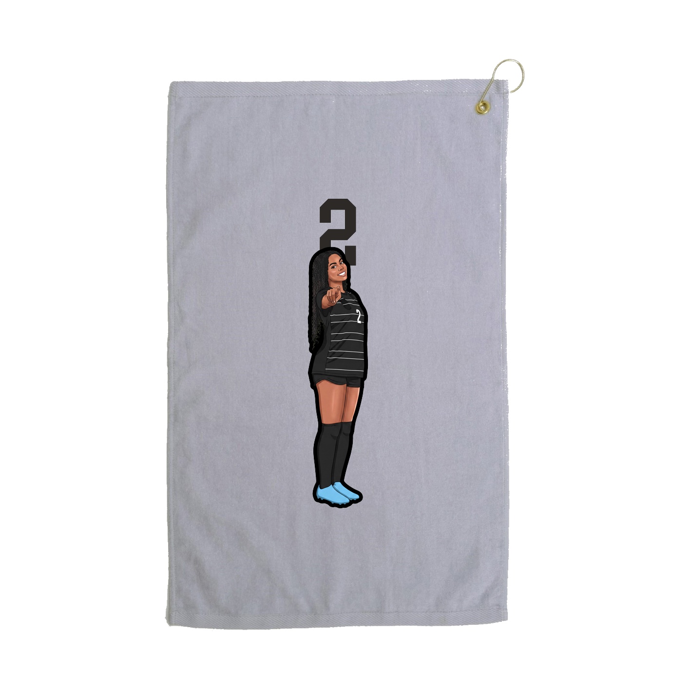 Golf Towel — Number Top in Grey
