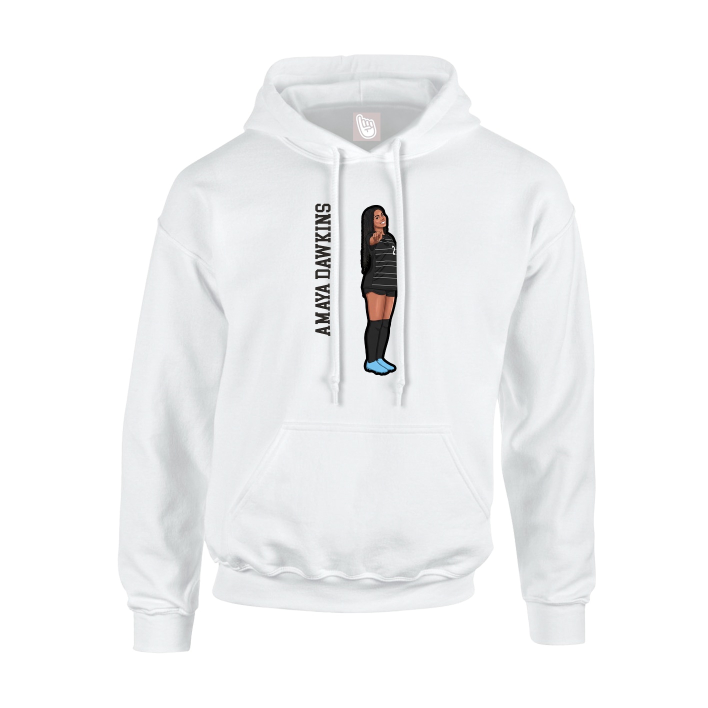 Hoodie — Name Vertical in White