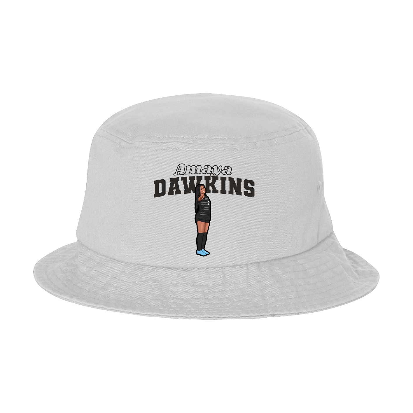 Bucket Cap — Name Arch in White