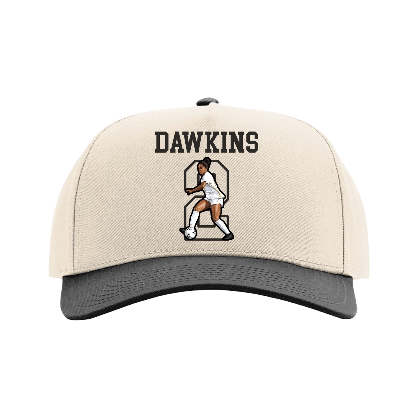 Full Fabric Five-Panel Champ Cap — Shirsey in Cream/Black