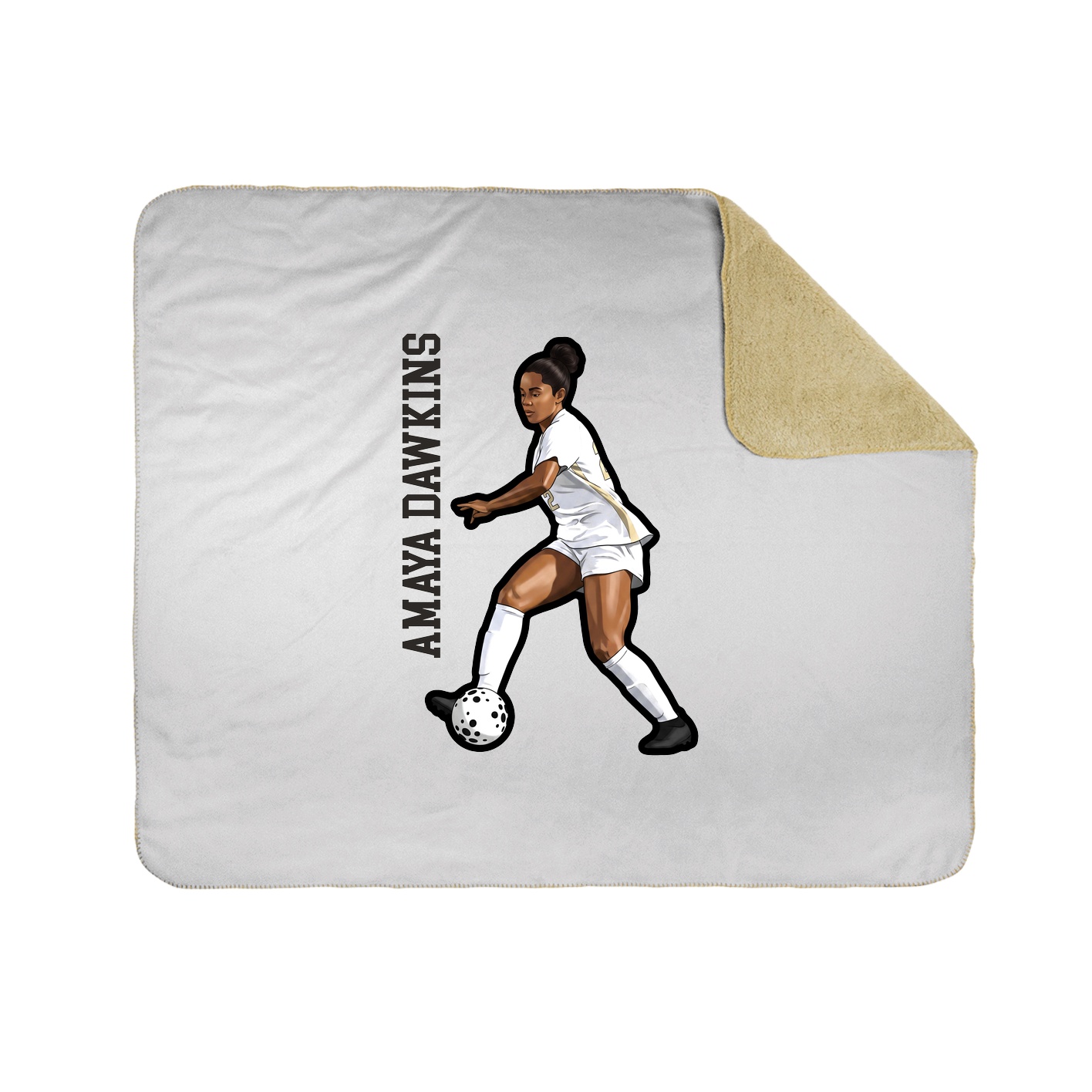 Throw Blanket — Name Vertical in White