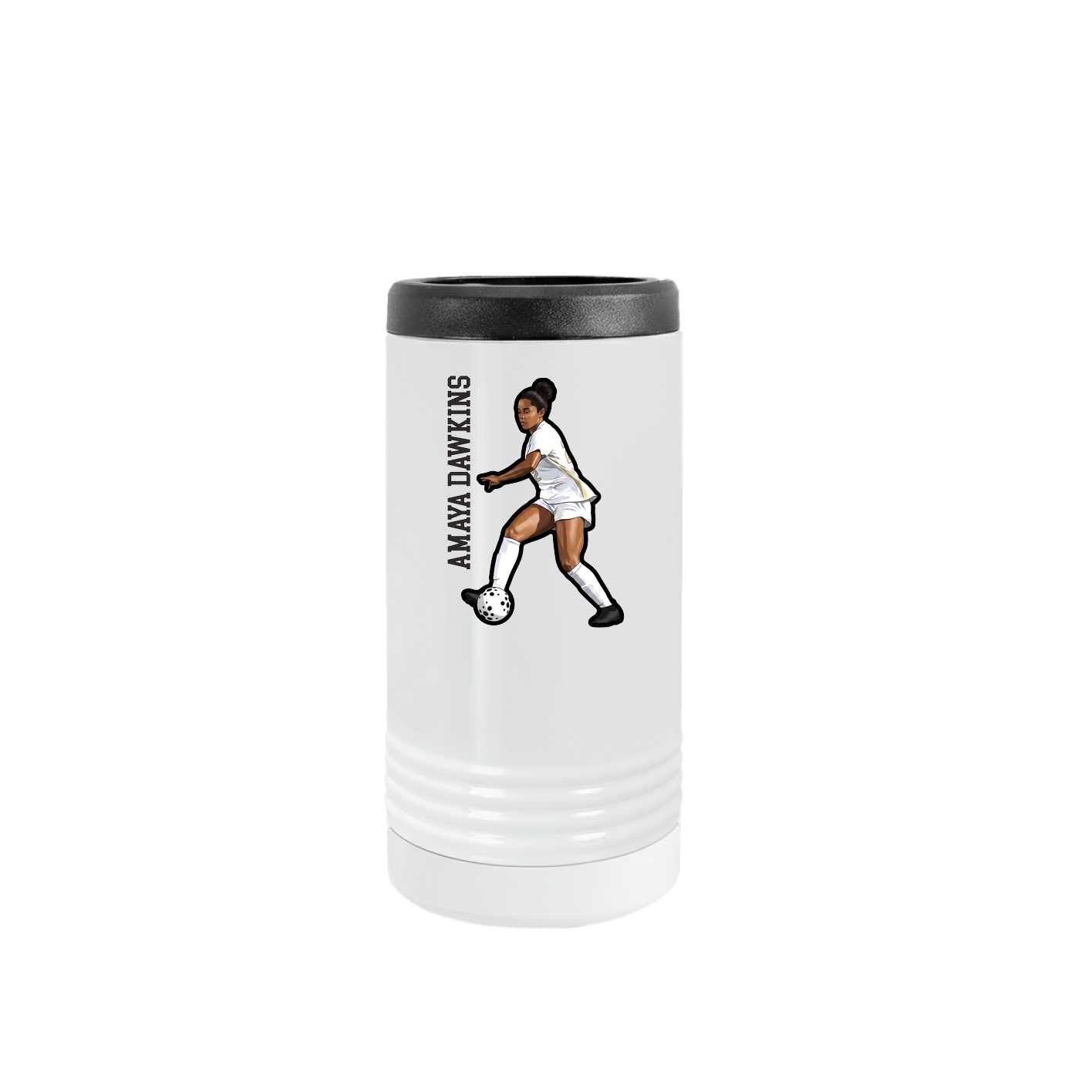 Slim Beverage Holder — Name Vertical in White
