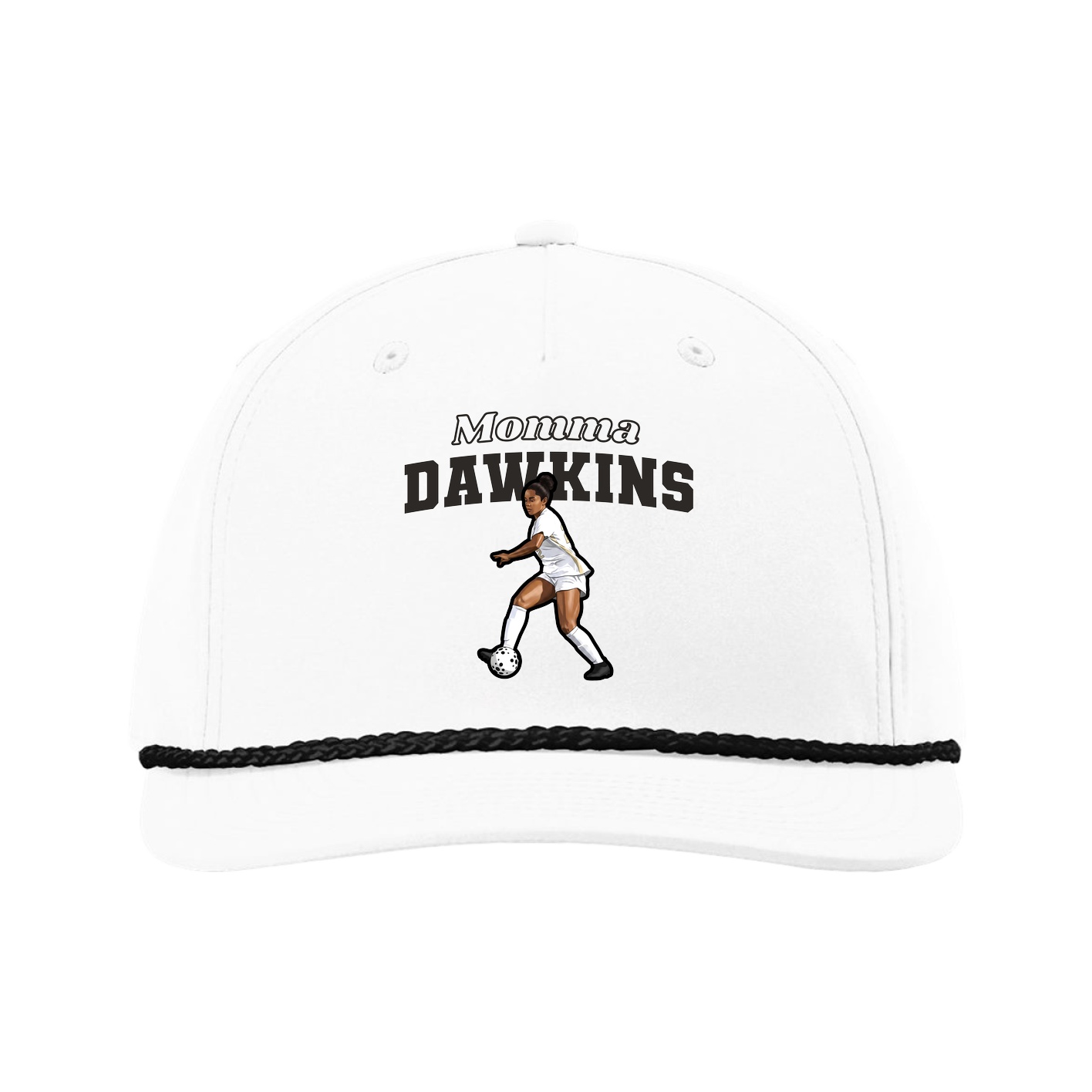 Five-Panel Classic Rope Cap — Mothers Day Block in White