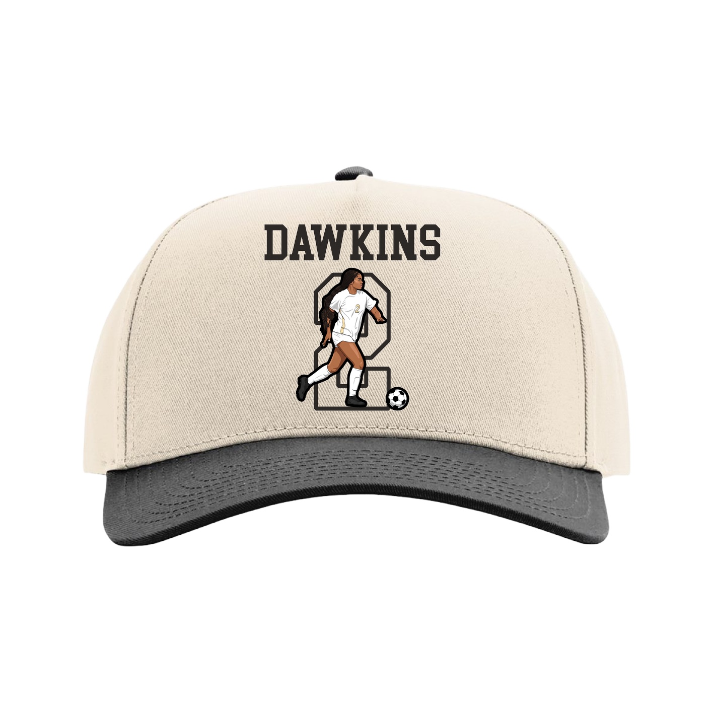 Full Fabric Five-Panel Champ Cap — Shirsey in Cream/Black