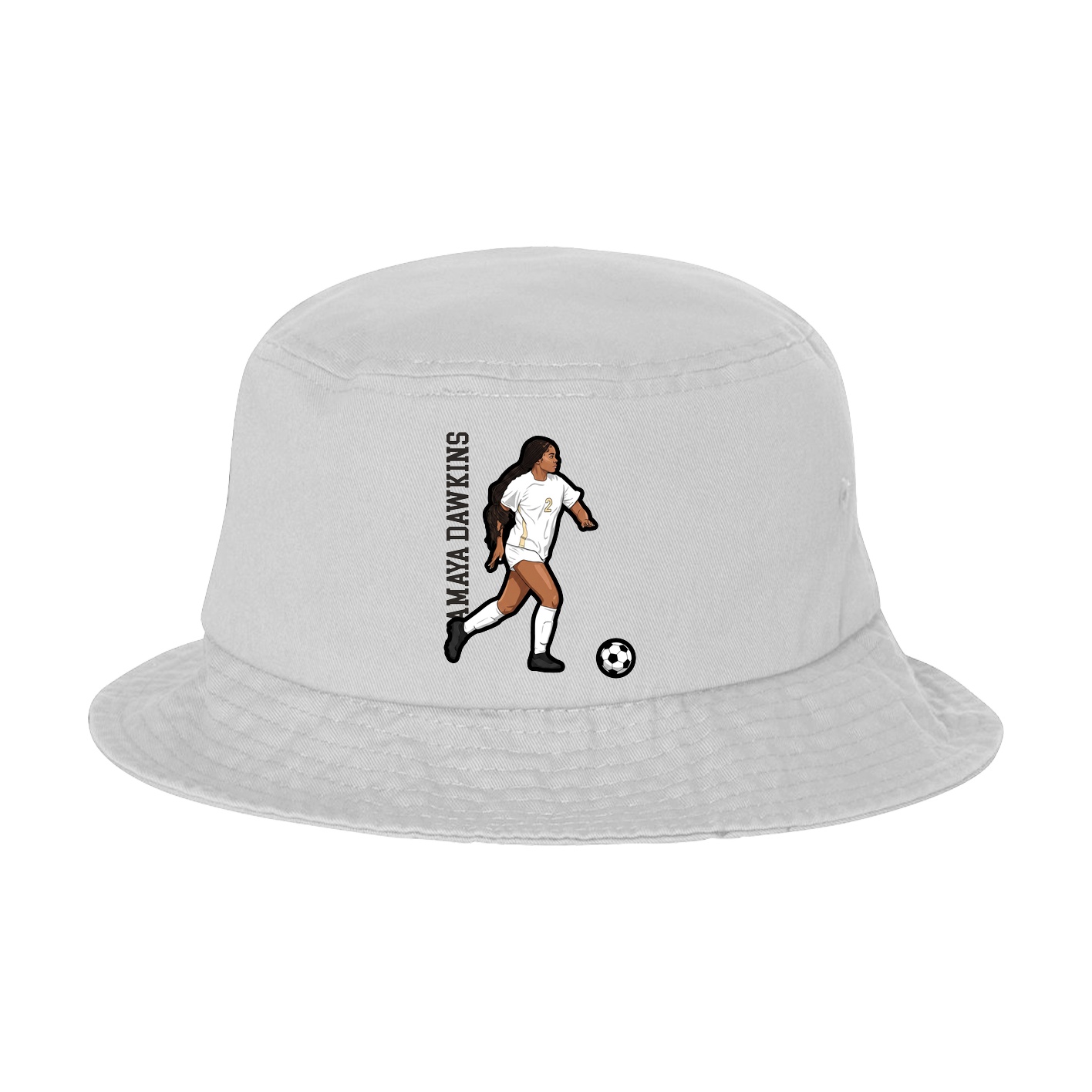 Bucket Cap — Name Vertical in White
