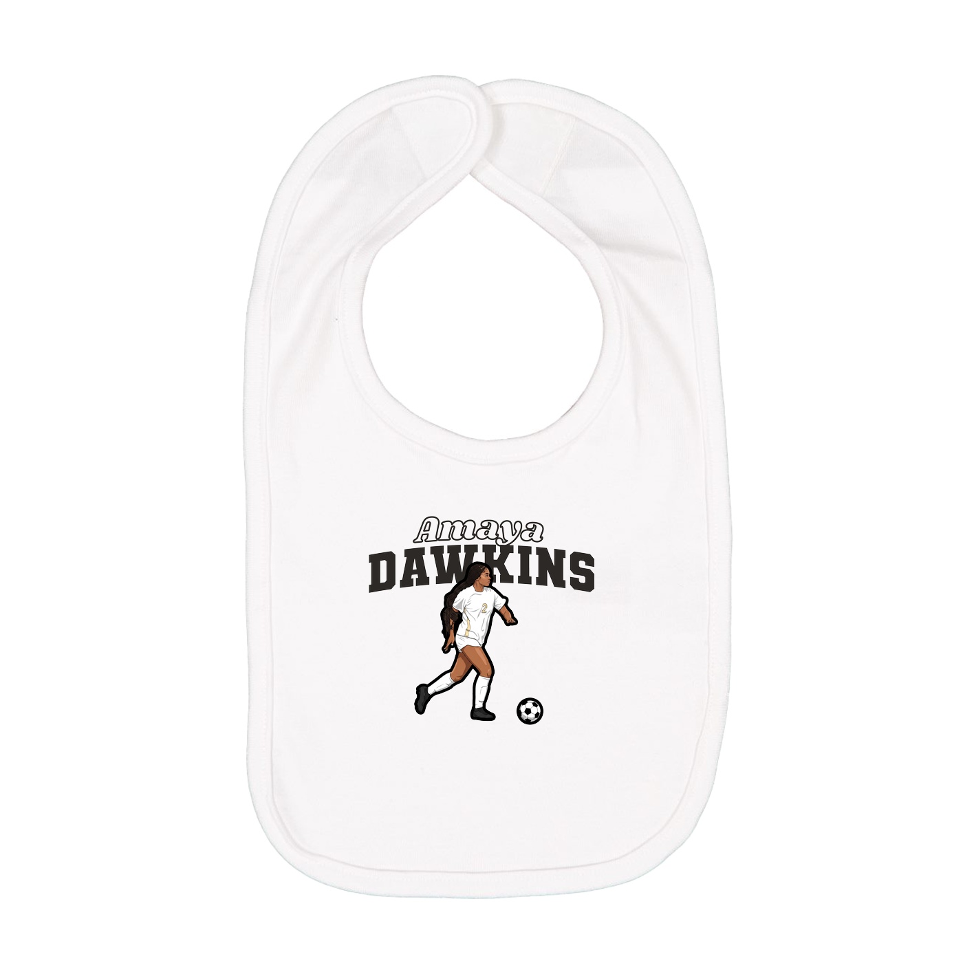 Infant Bib — Name Arch in White