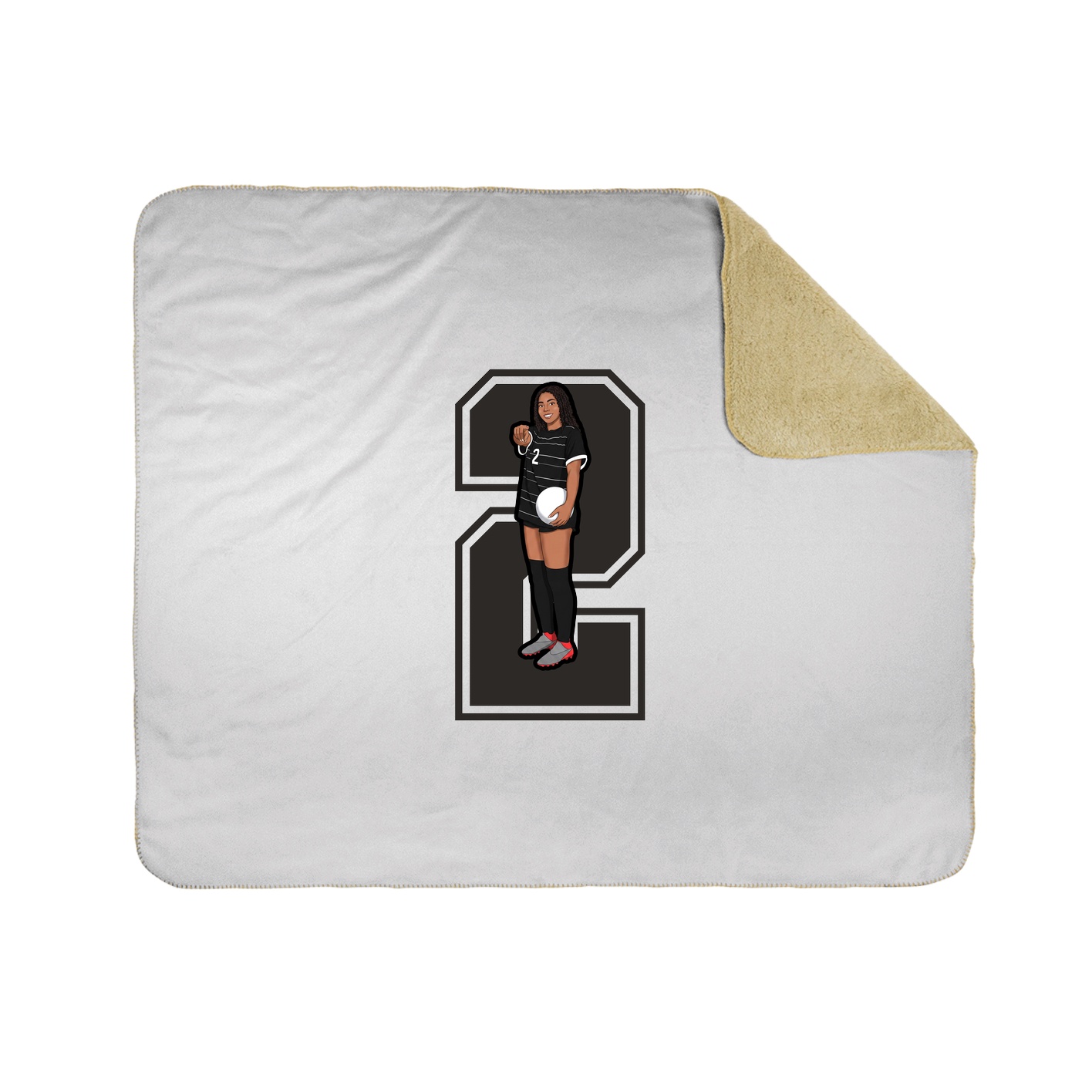 Throw Blanket — Number in White
