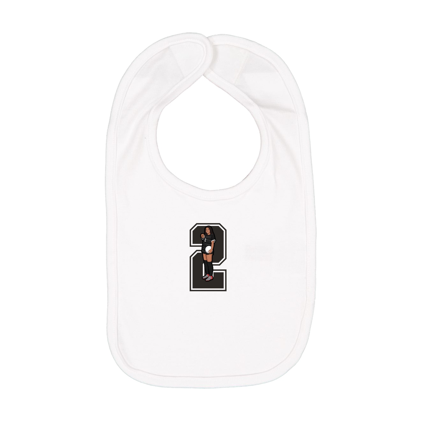 Infant Bib — Number in White