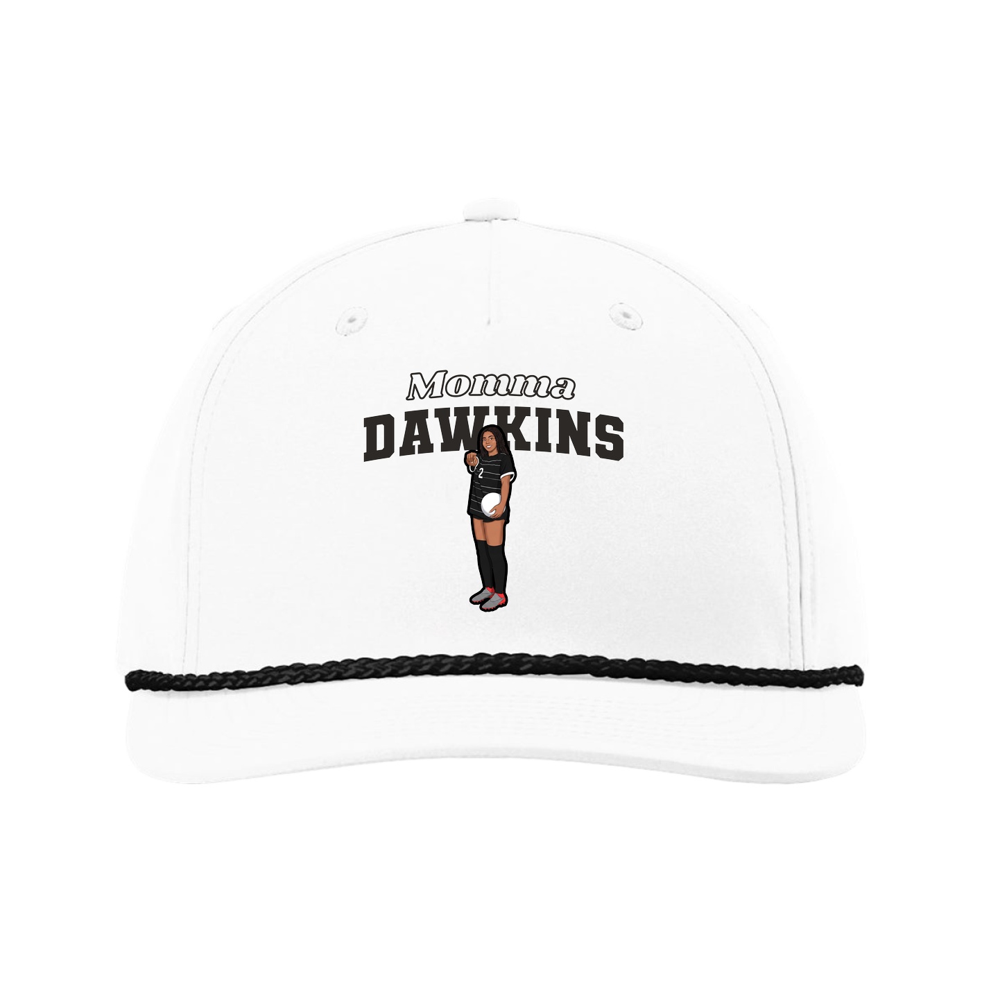 Five-Panel Classic Rope Cap — Mothers Day Block in White