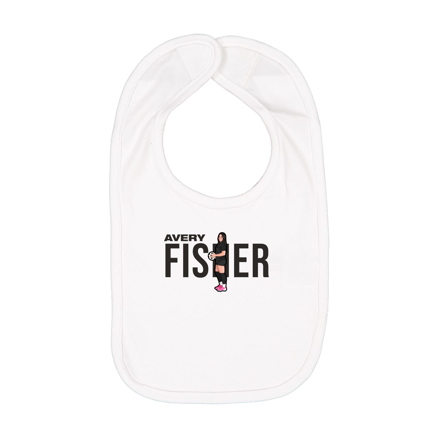 Infant Bib — Player Name in White