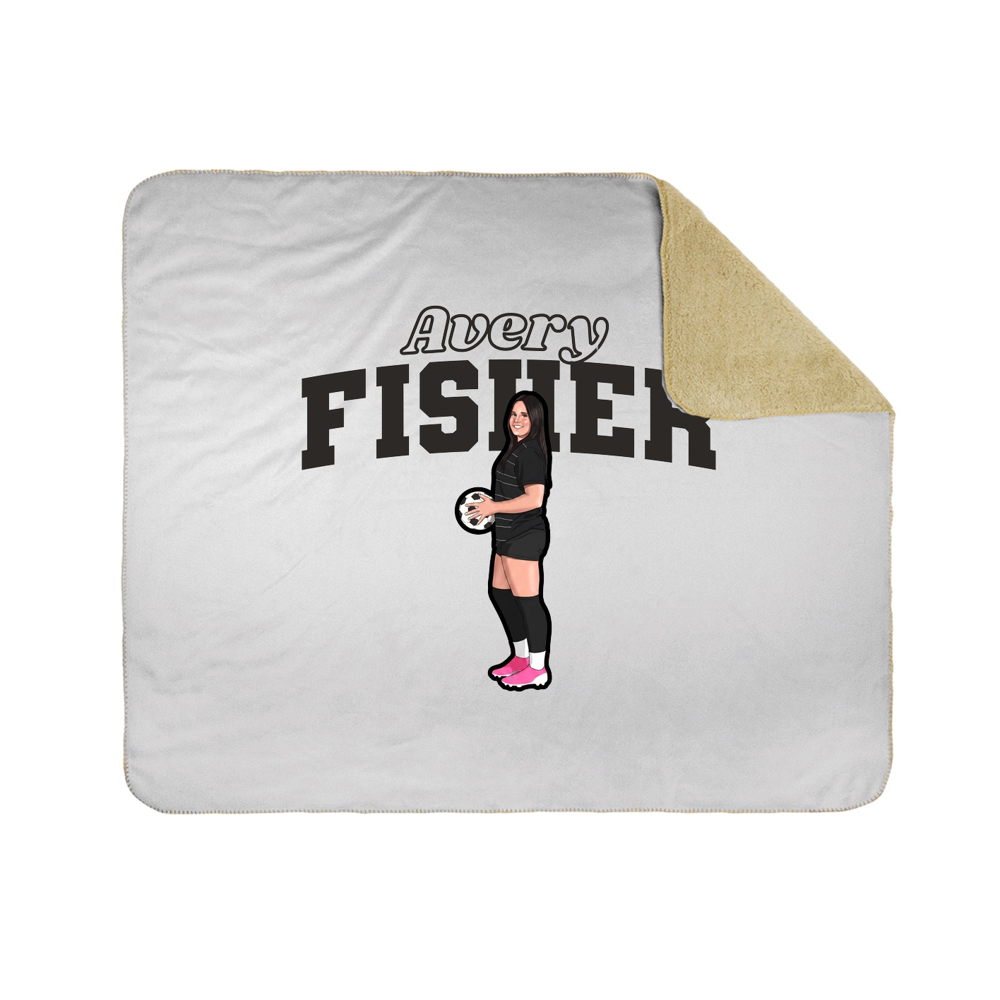 Throw Blanket — Name Arch in White