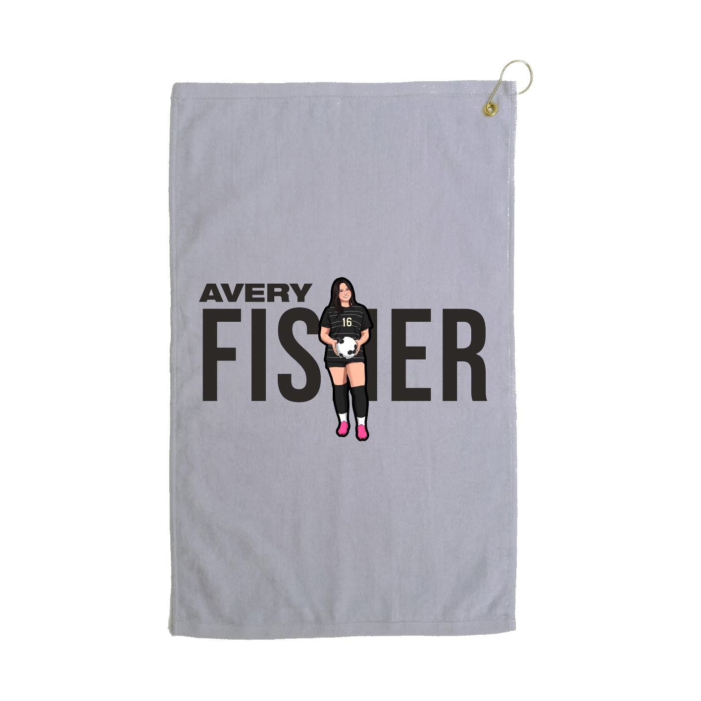 Golf Towel — Player Name in Grey
