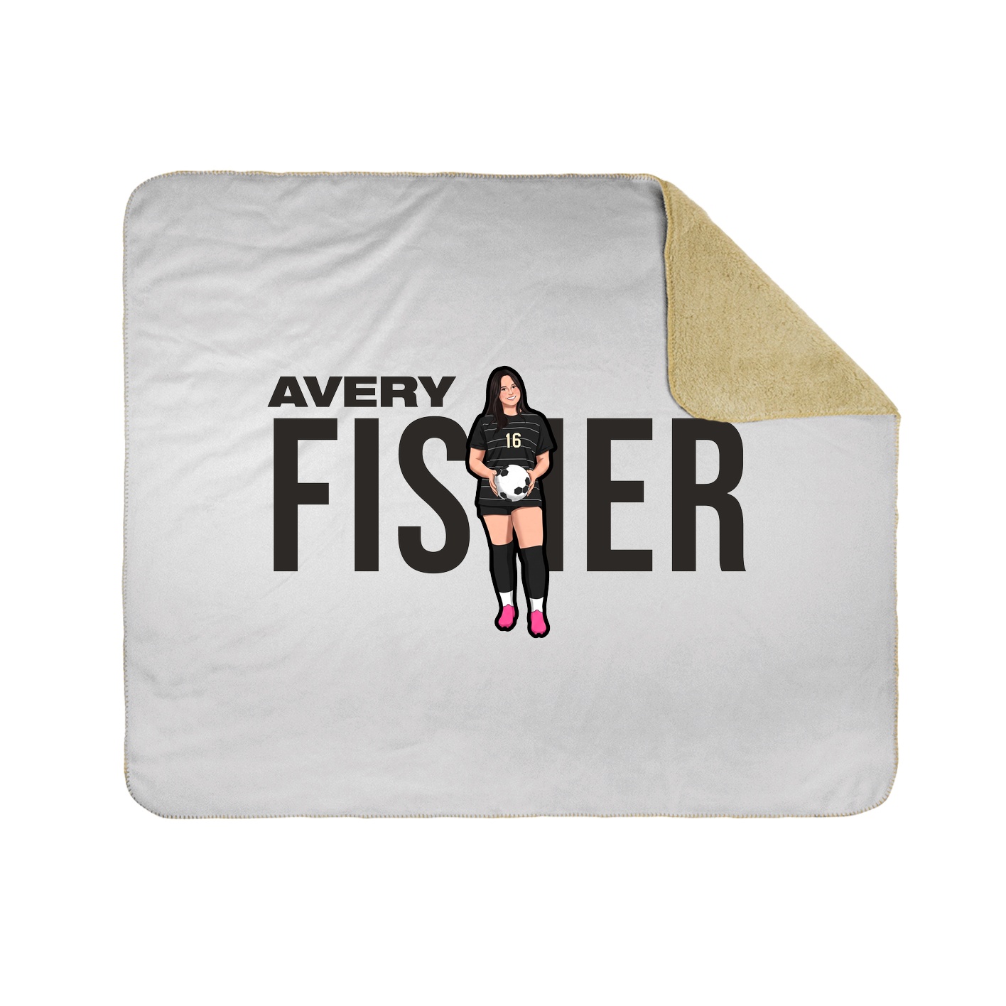 Throw Blanket — Player Name in White