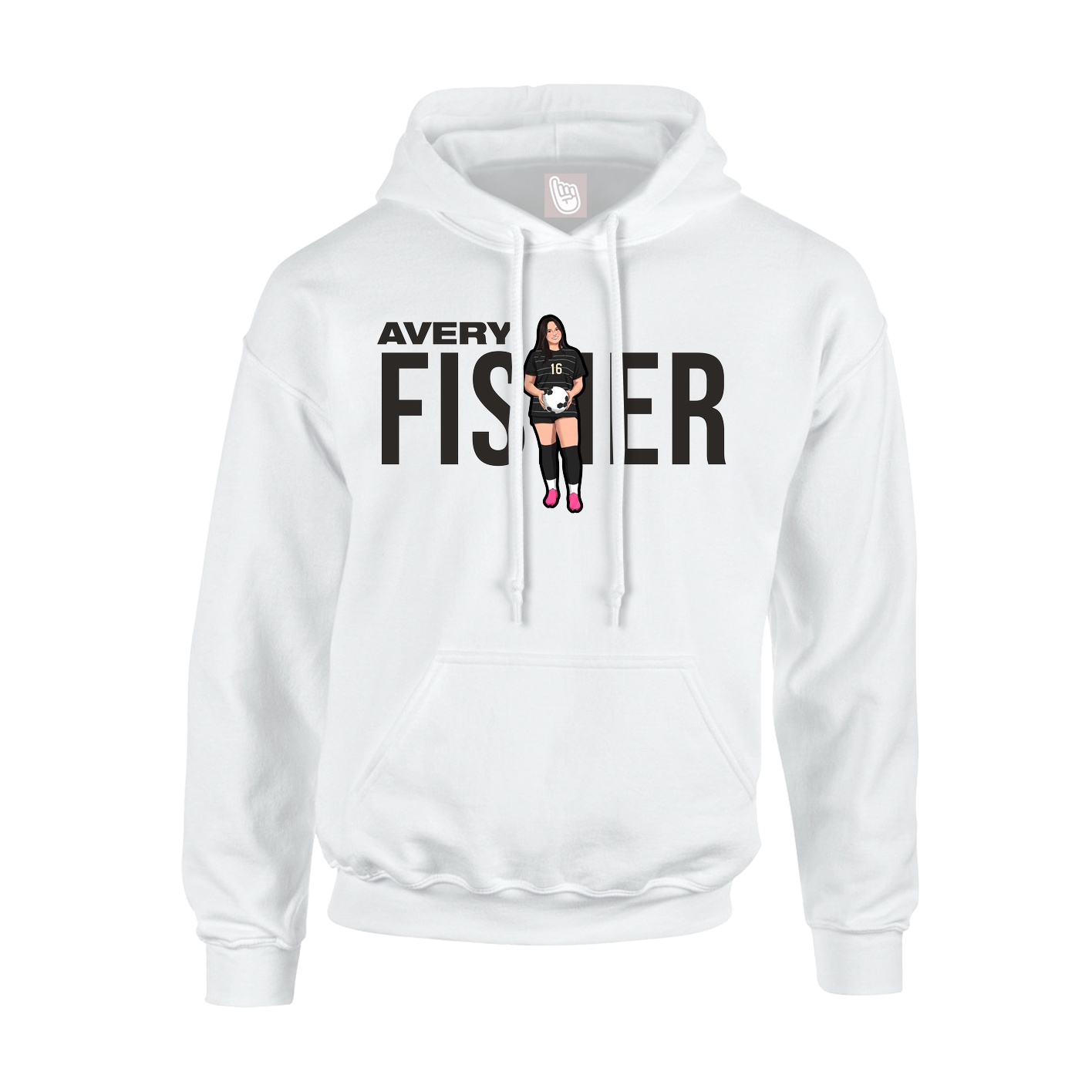 Youth Hoodie — Player Name in White