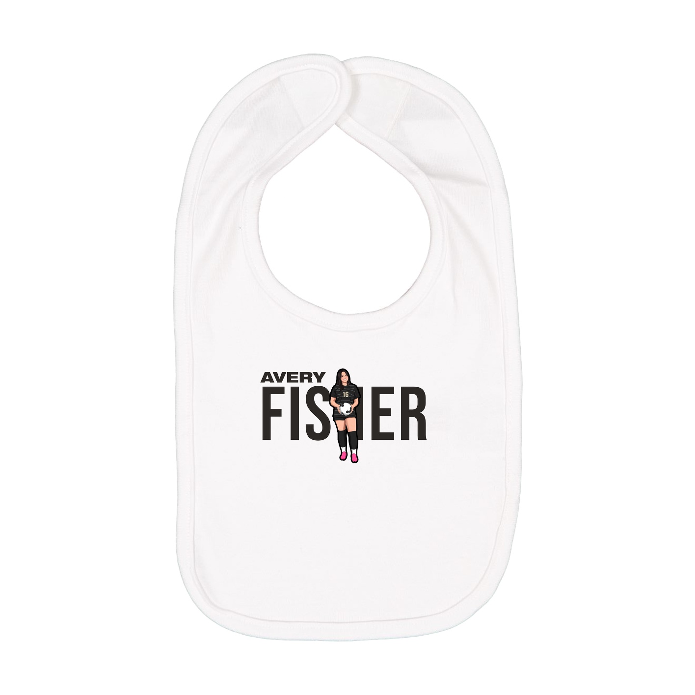 Infant Bib — Player Name in White