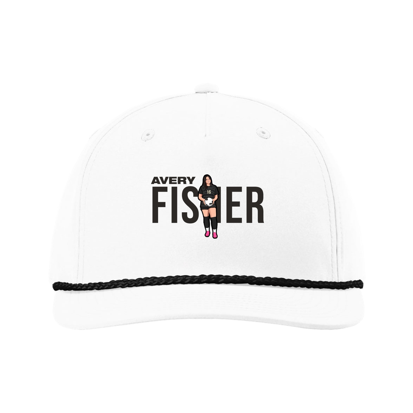 Five-Panel Classic Rope Cap — Player Name in White