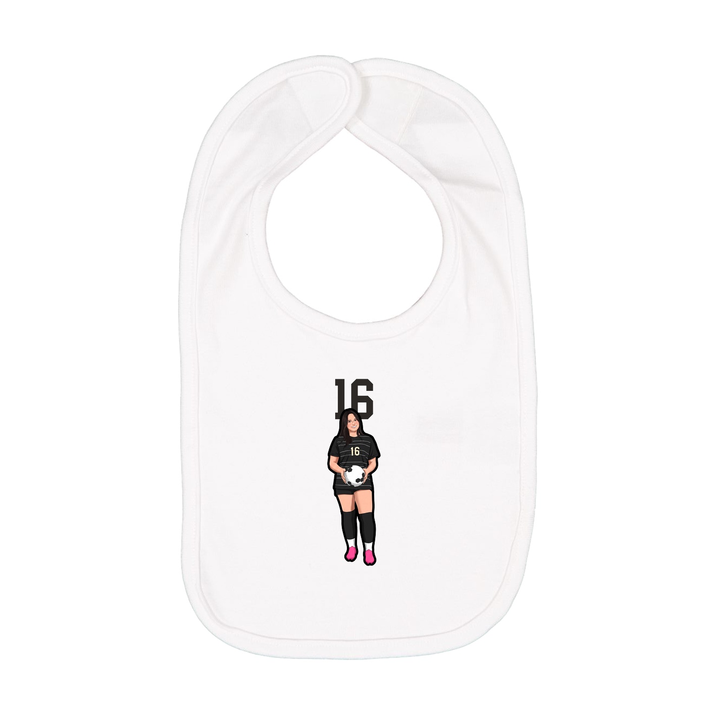 Infant Bib — Number Top in White