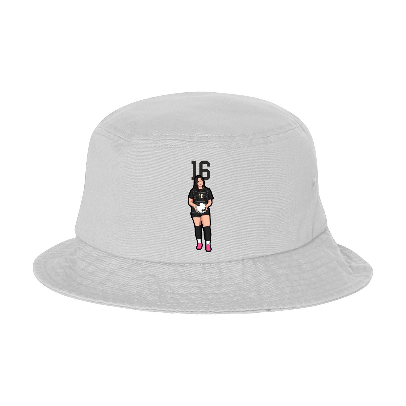 Bucket Cap — Number Top in White