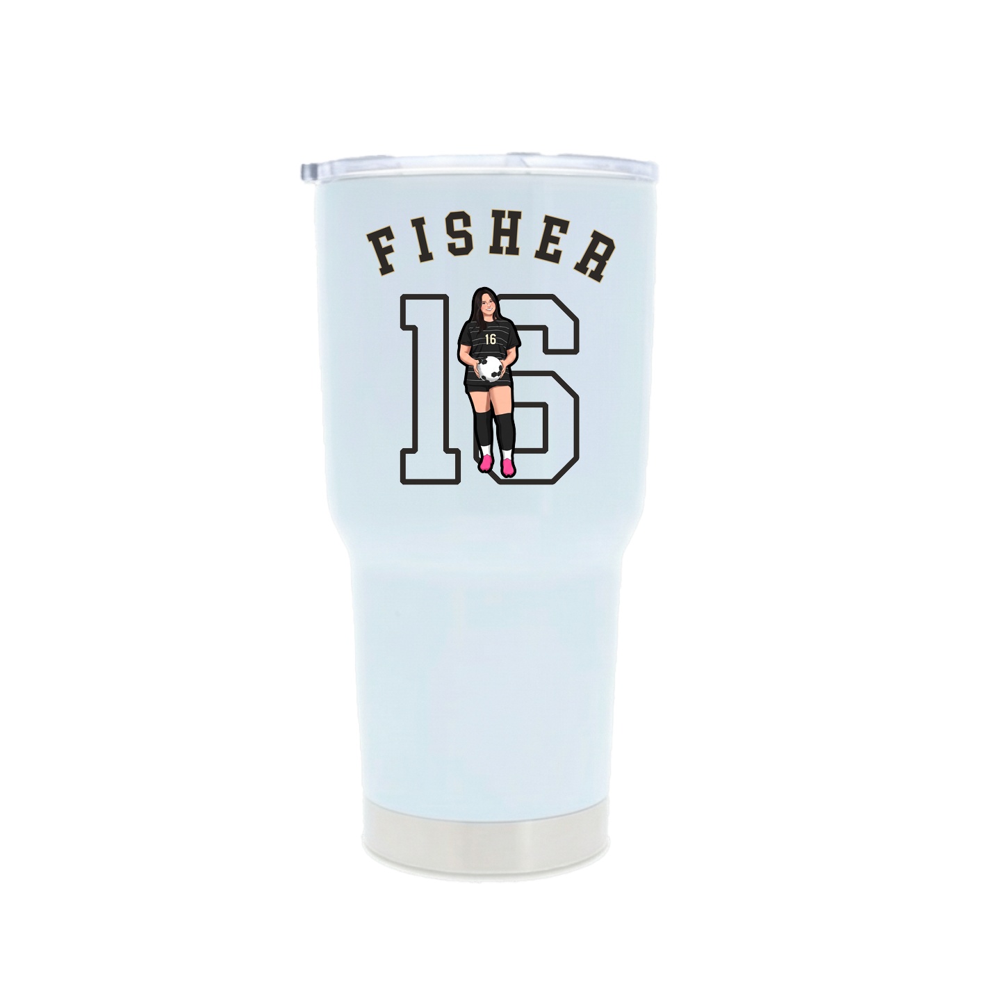 30oz Stainless Steel Tumbler — Shirsey Arch in White