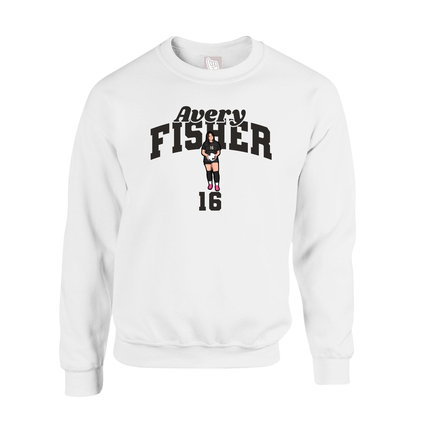 Fleece Crew — Signature Arch in White