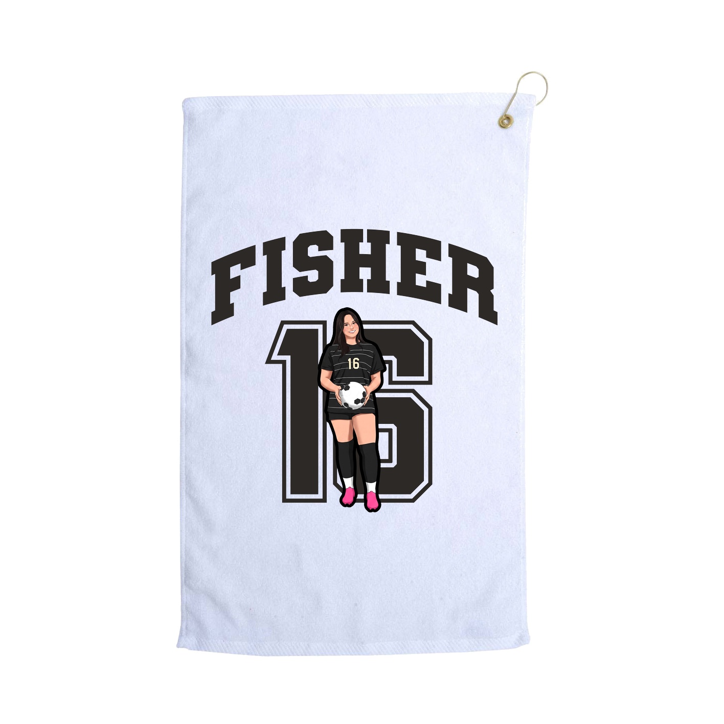 Golf Towel — Number in White