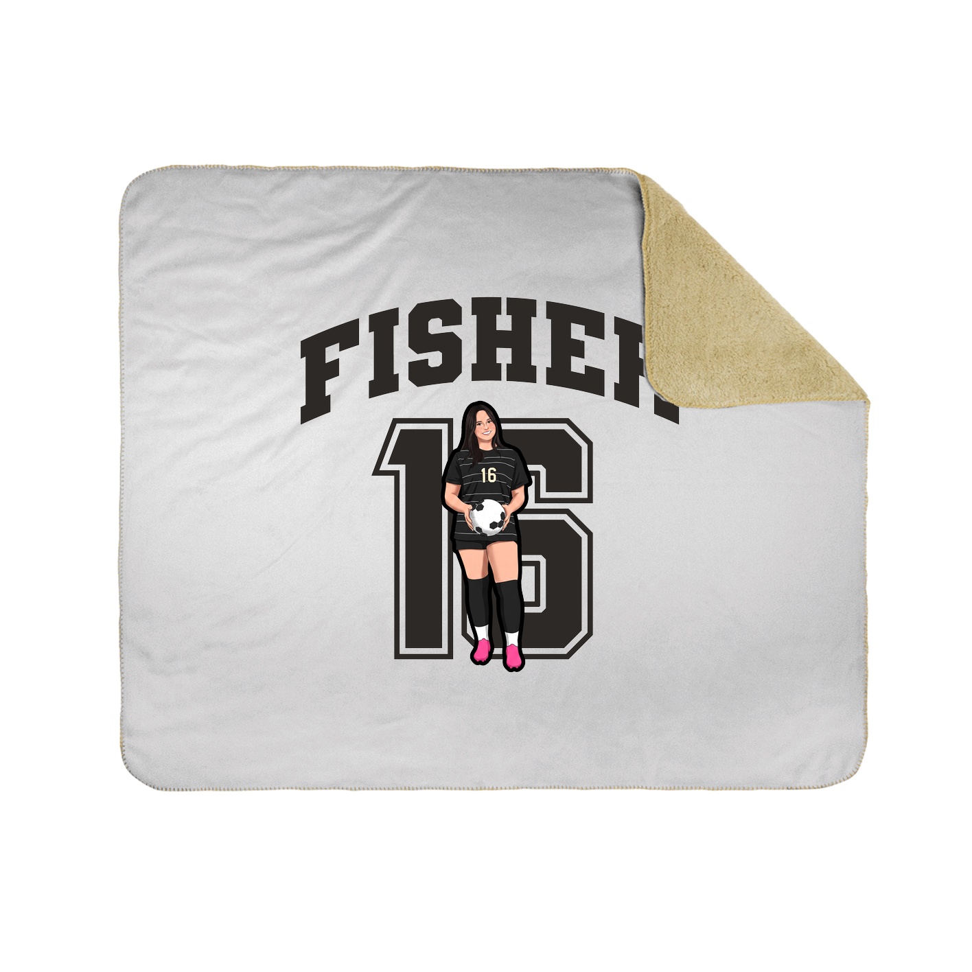 Throw Blanket — Number in White