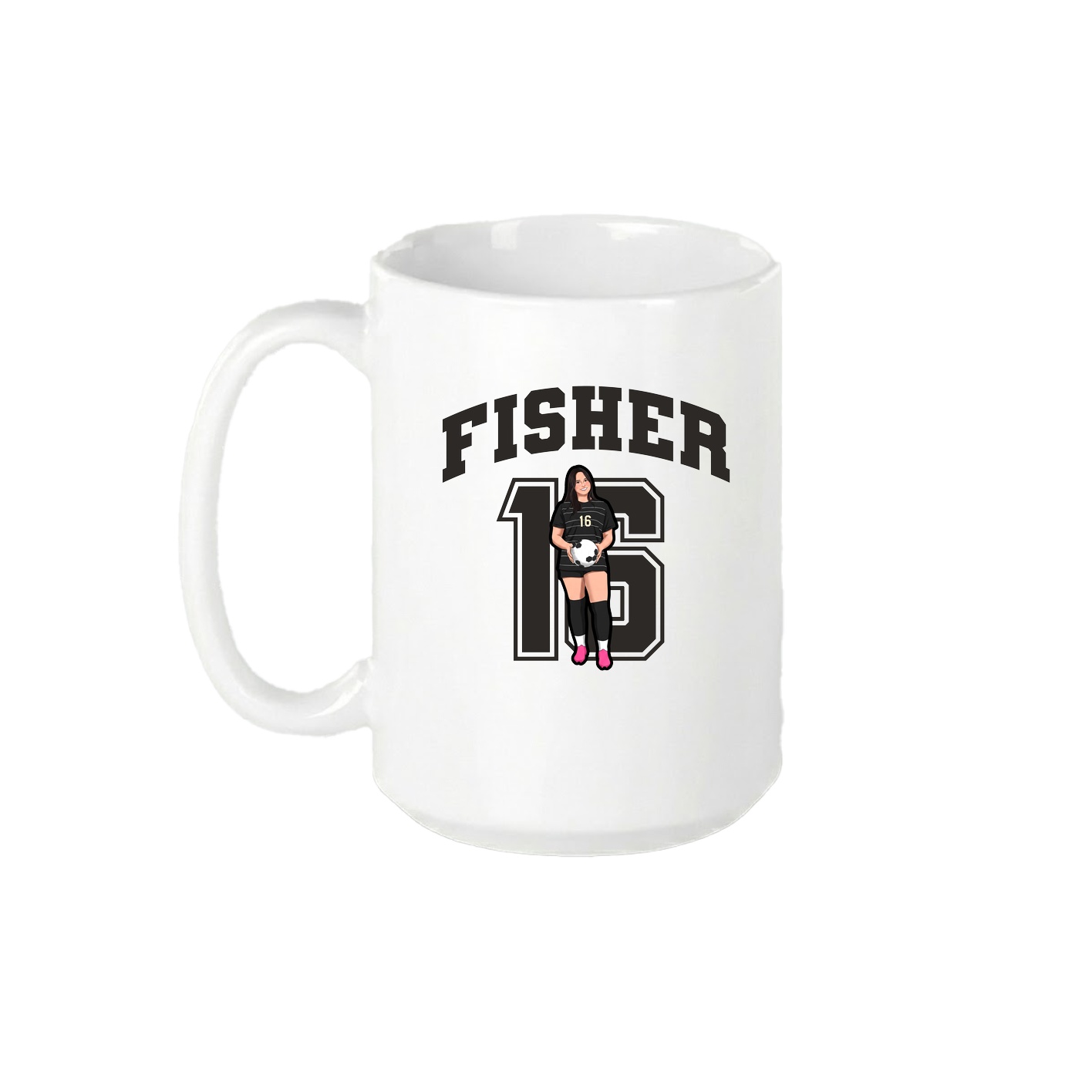 15oz Coffee Mug — Number in White
