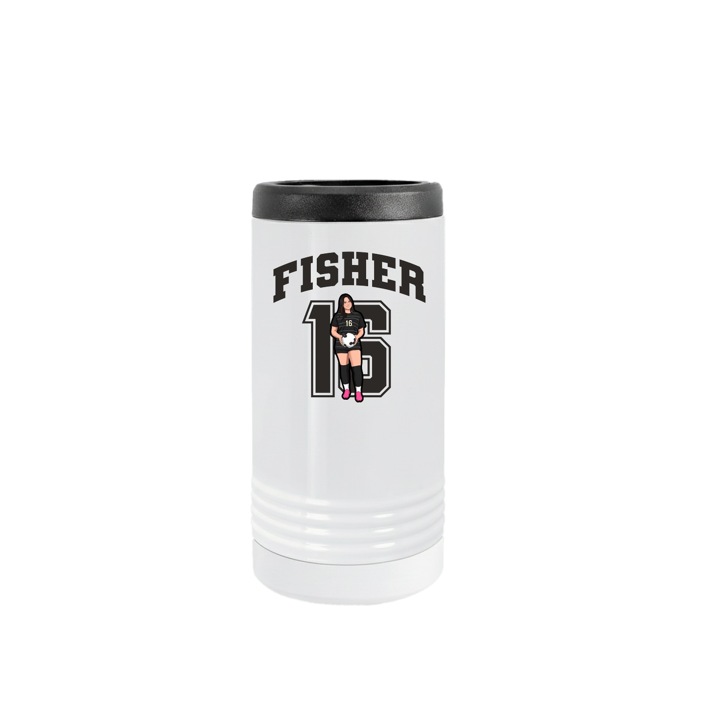 Slim Beverage Holder — Number in White