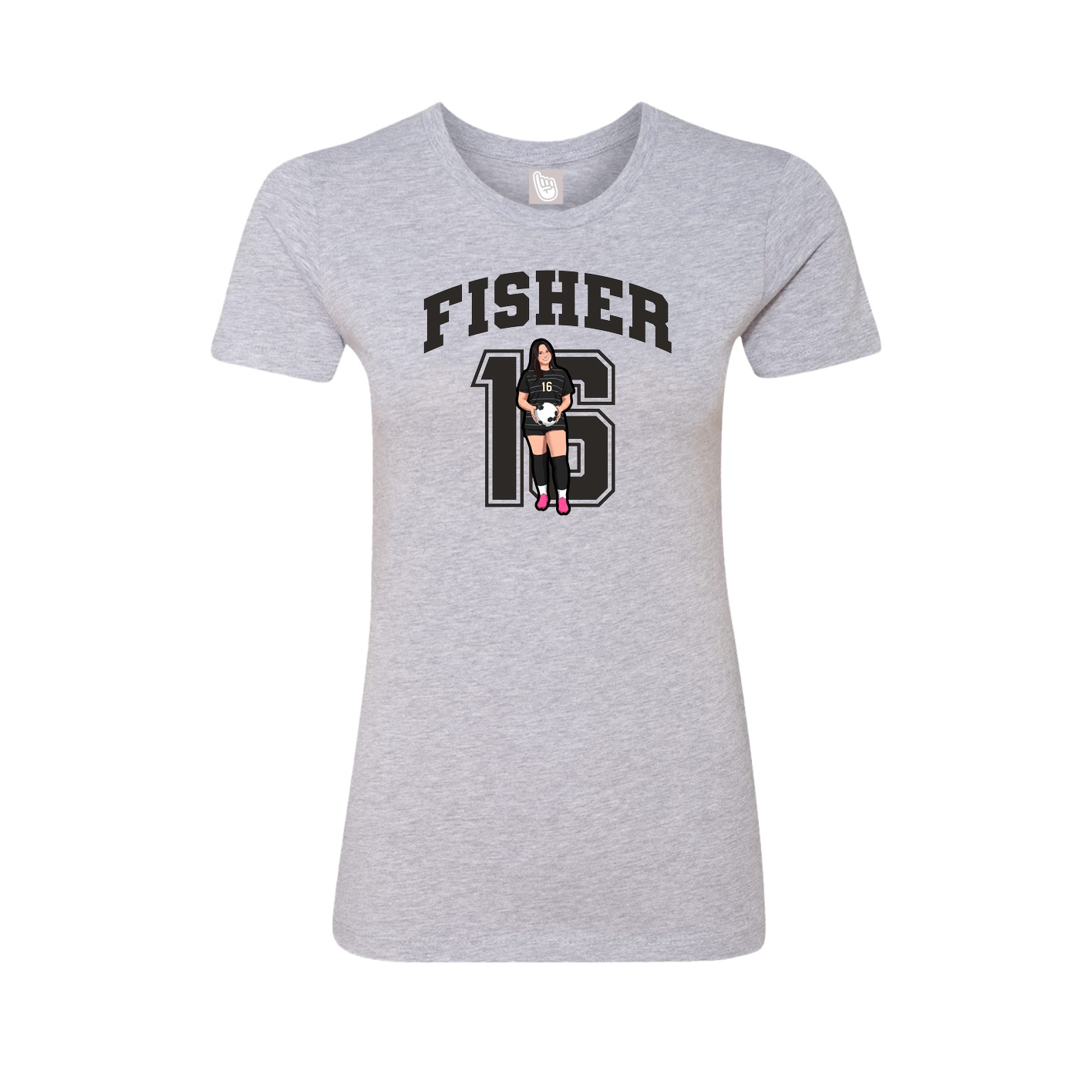 Fitted Women's Tee — Number in Grey