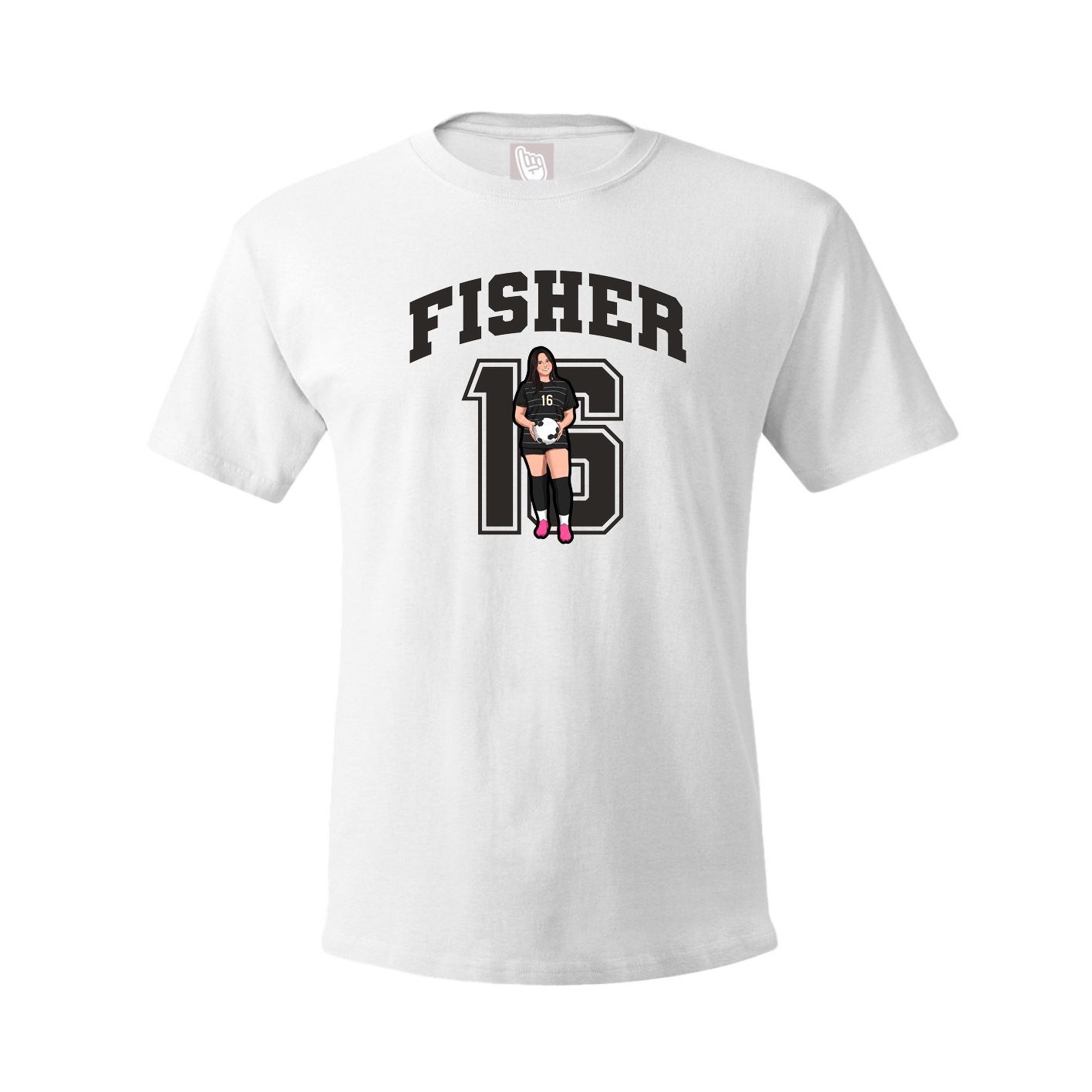 Youth Tee — Number in White