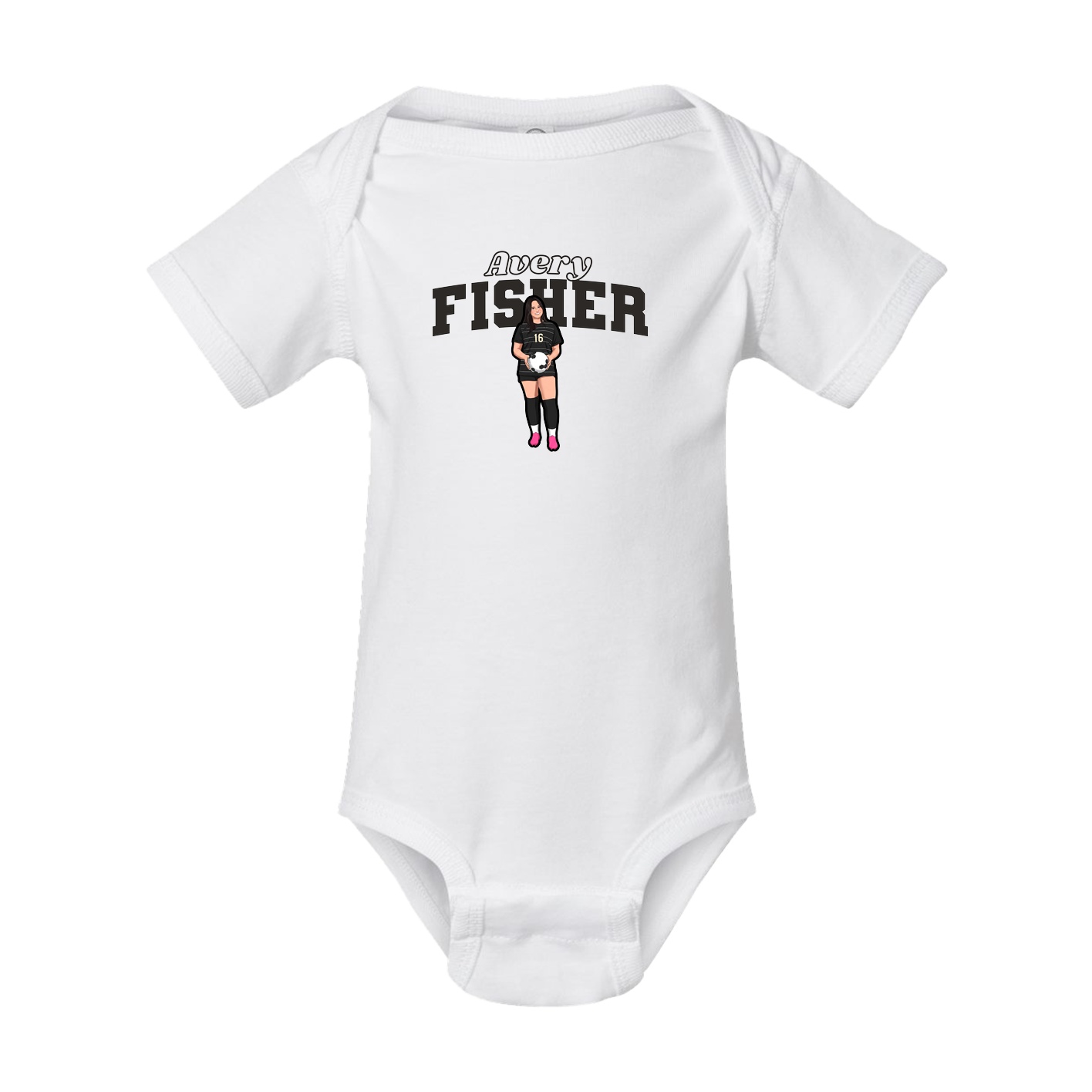 Baby Onesie — Name Arch in White