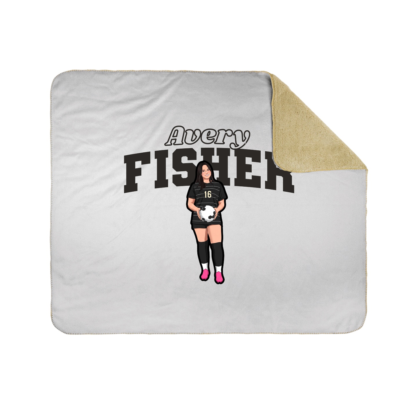Throw Blanket — Name Arch in White