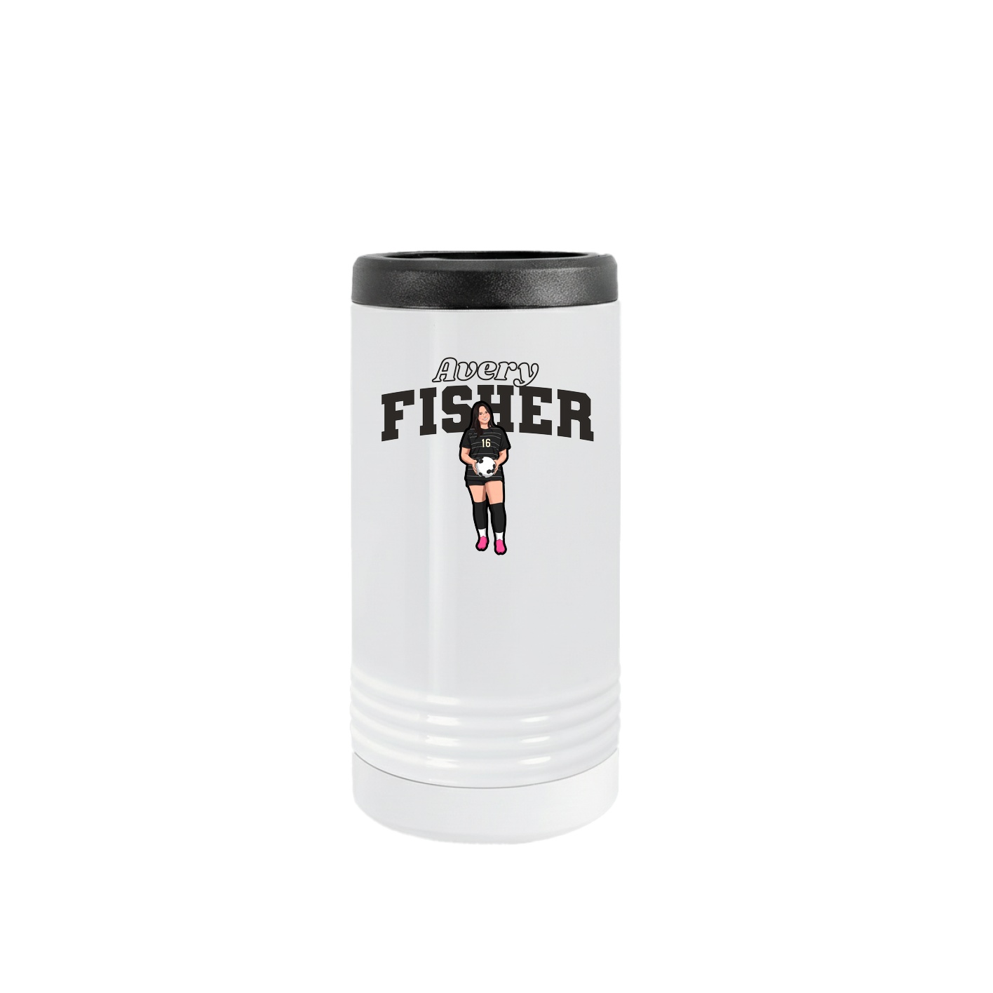 Slim Beverage Holder — Name Arch in White