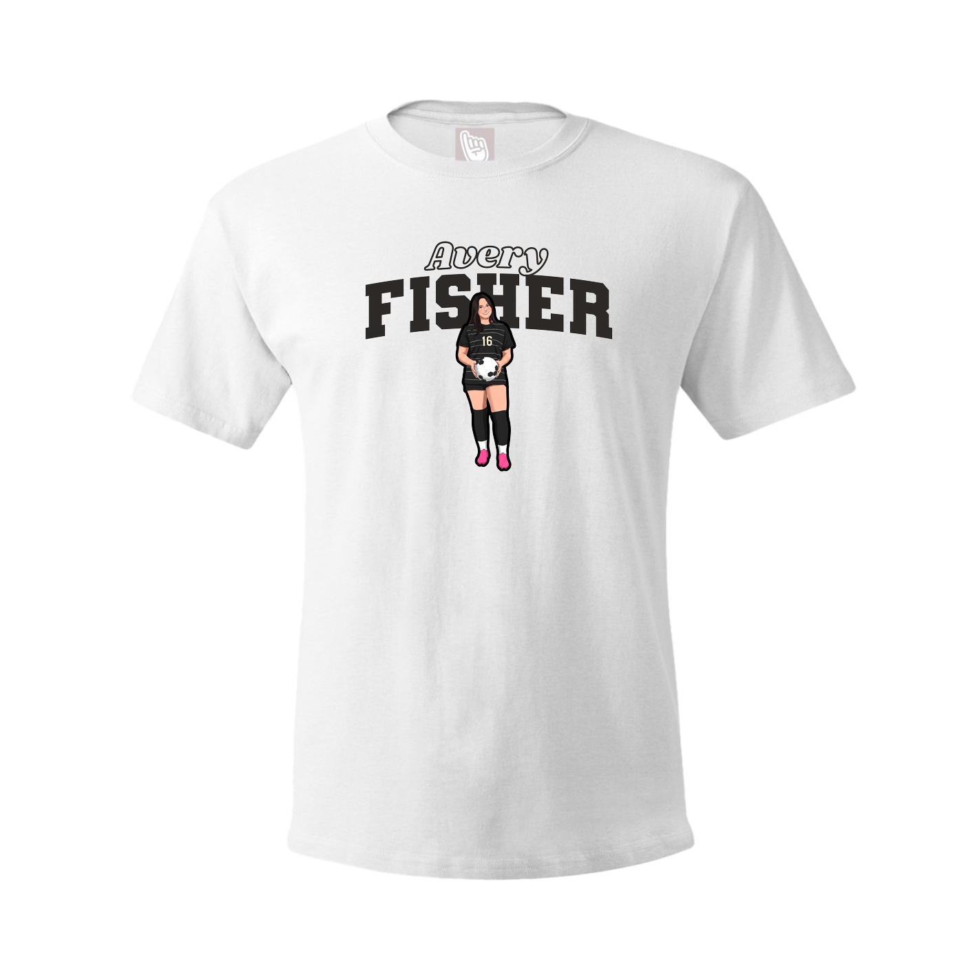 Youth Tee — Name Arch in White