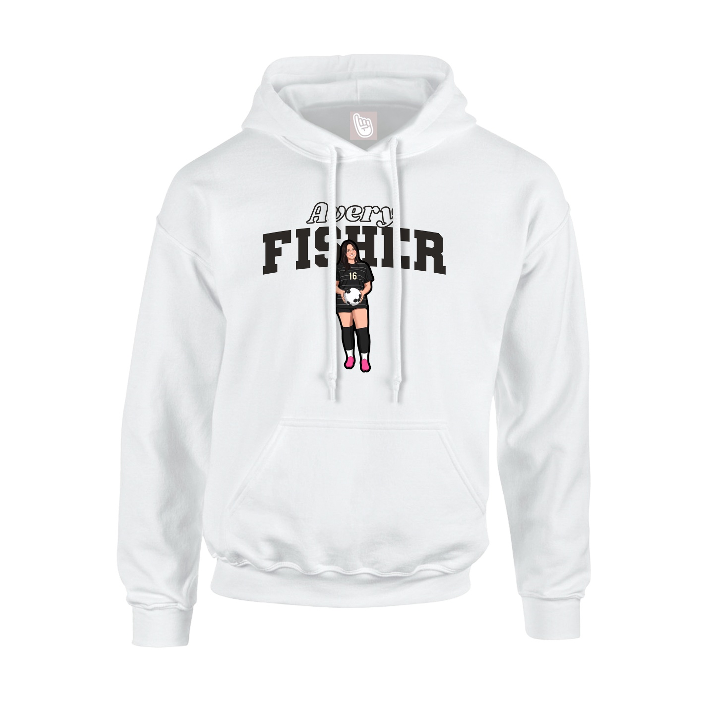 Hoodie — Name Arch in White