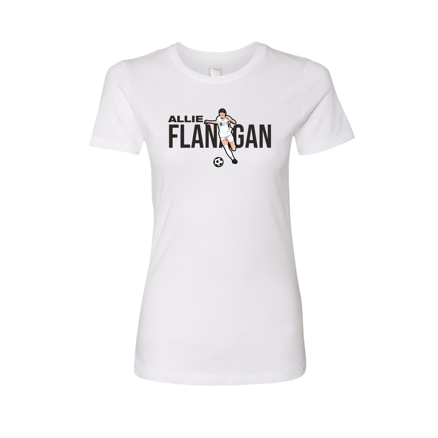 Fitted Women's Tee — Player Name in White