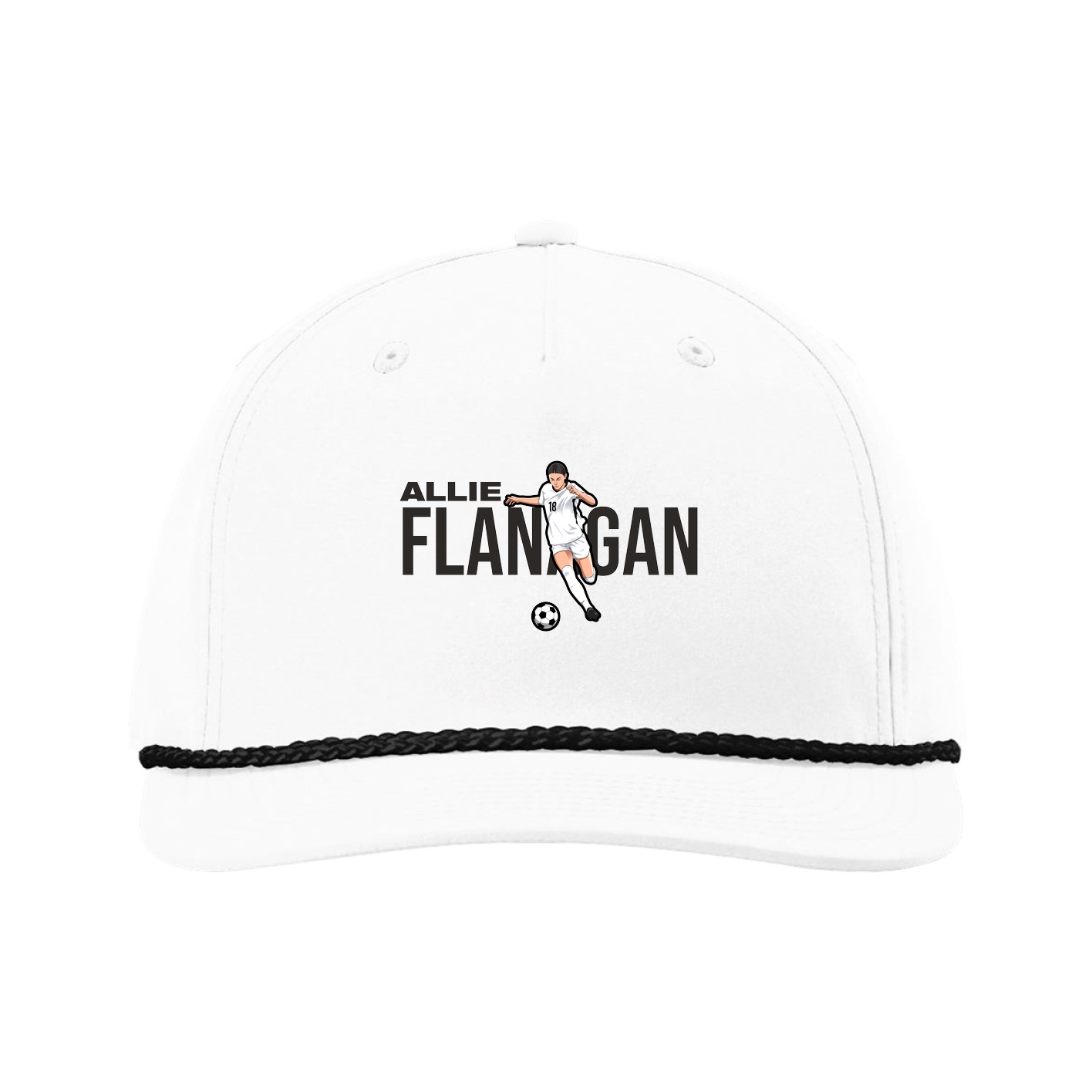 Five-Panel Classic Rope Cap — Player Name in White